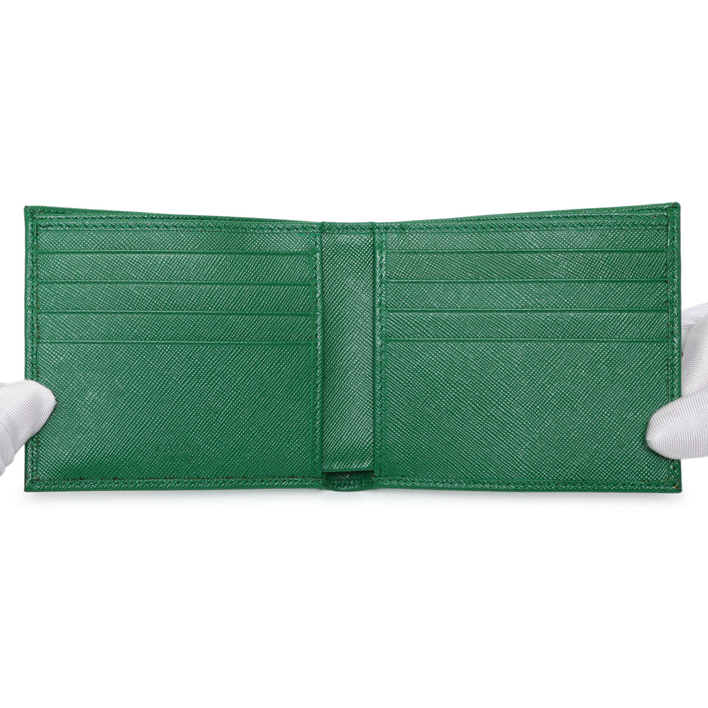 Prada Green Saffiano Bifold Wallet