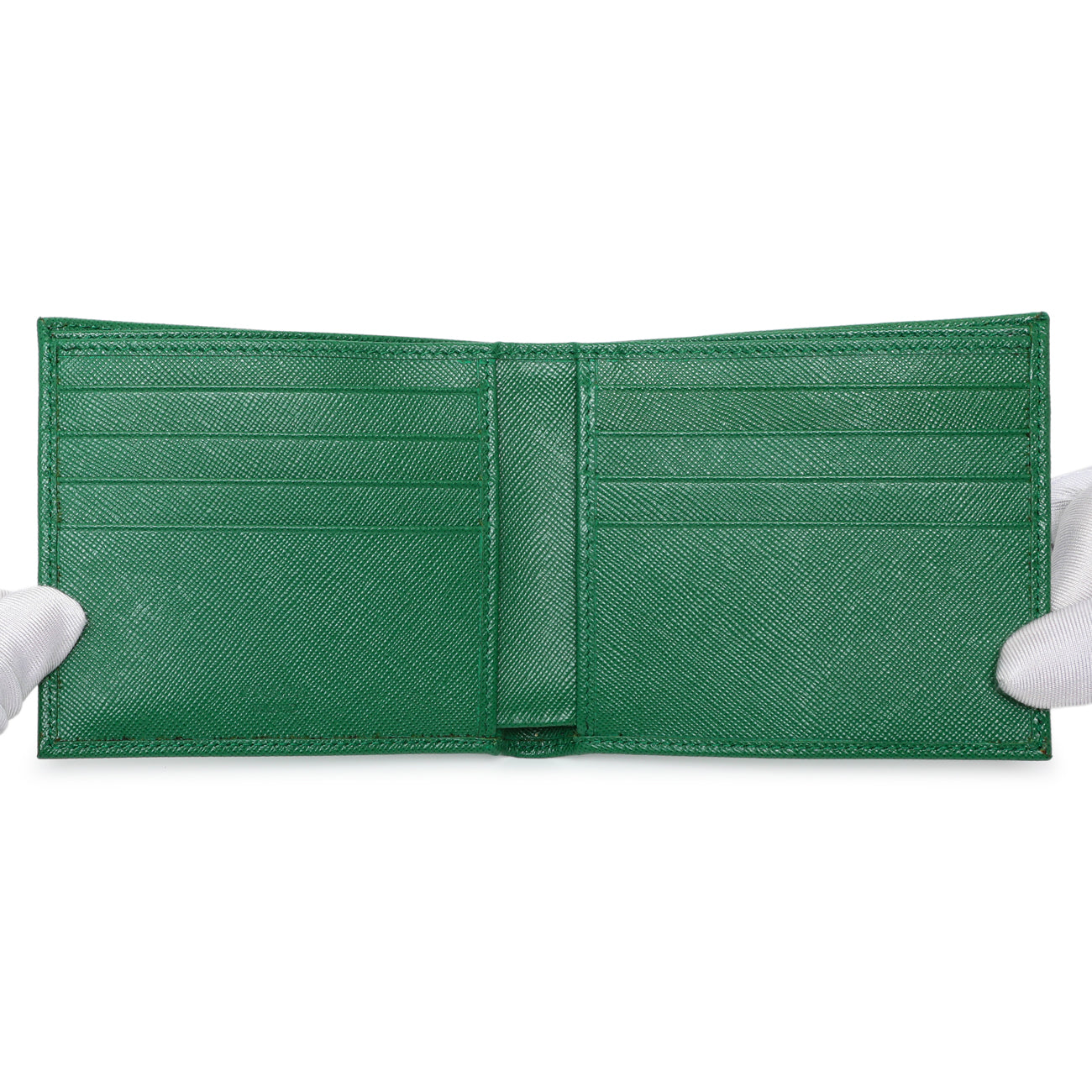 Prada Green Saffiano Bifold Wallet