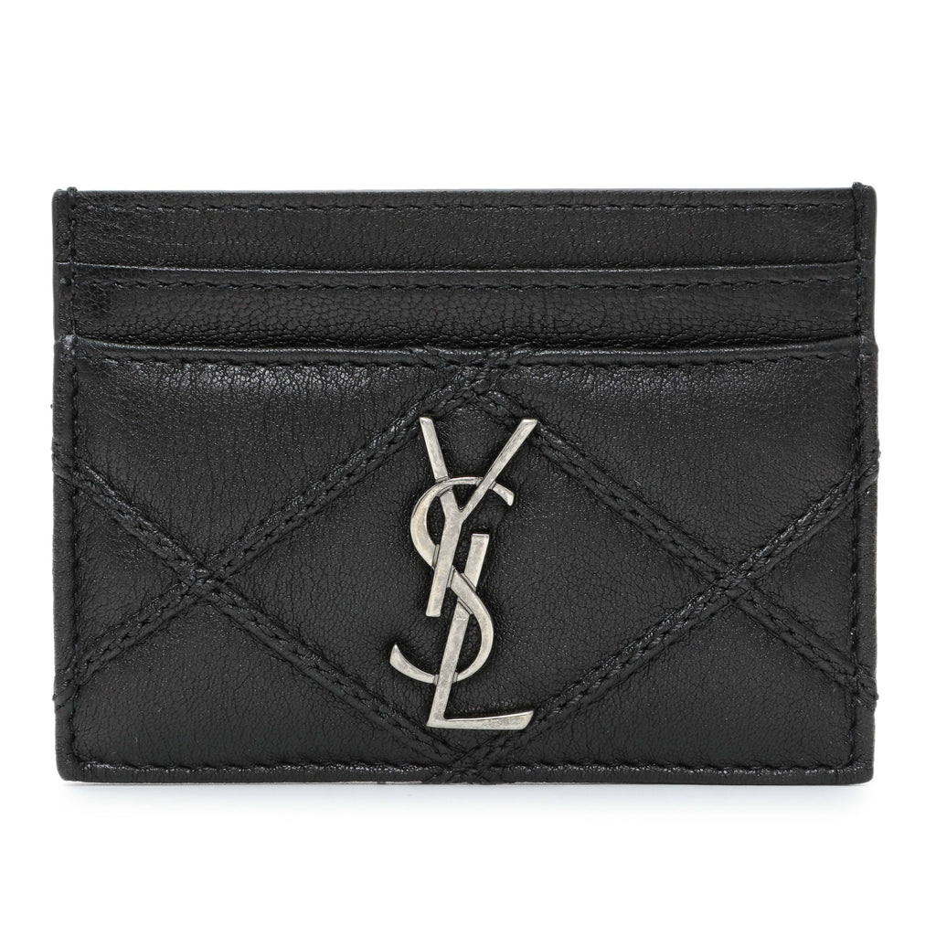Saint Laurent Black Goatskin Credit Card Case