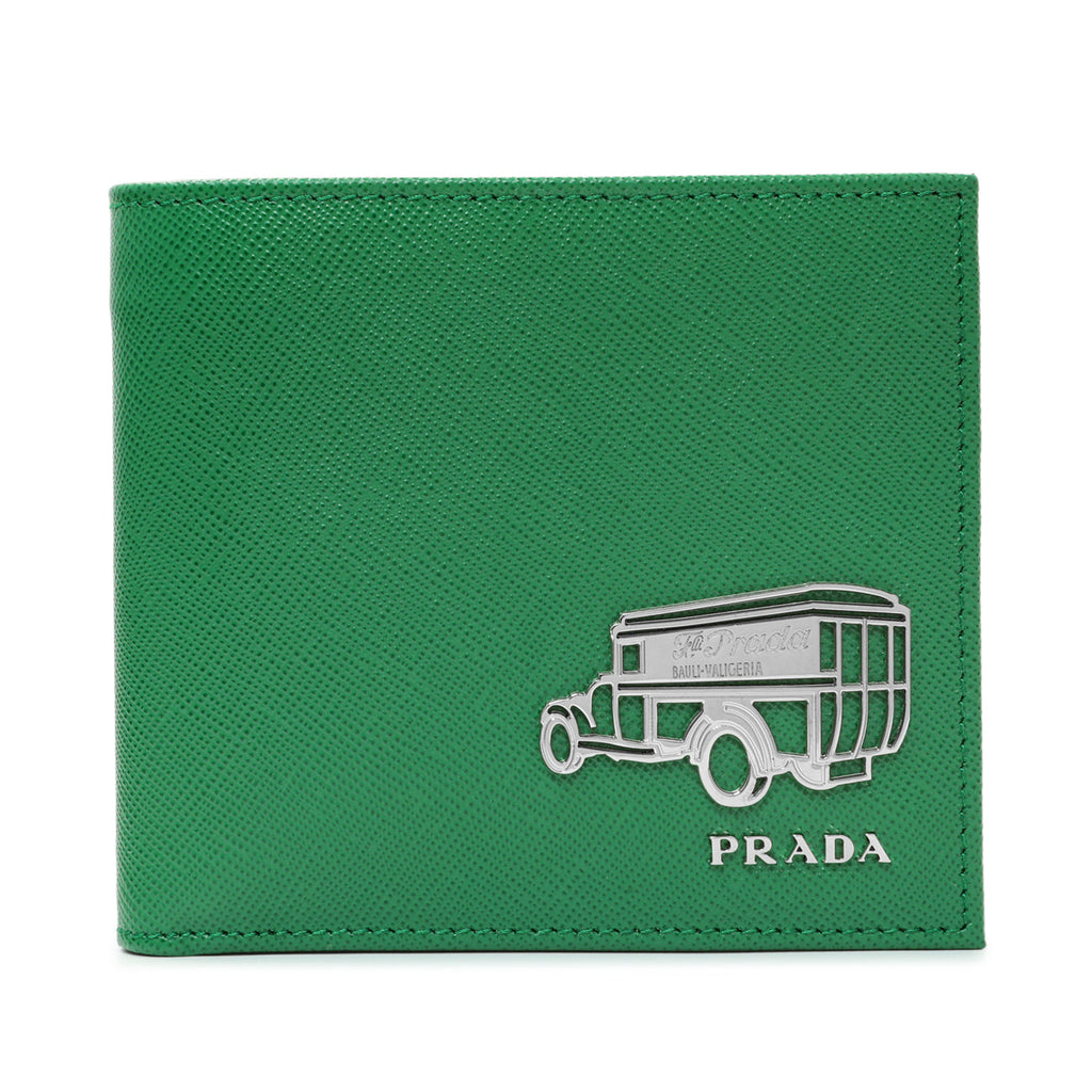 Prada Green Saffiano Bifold Wallet