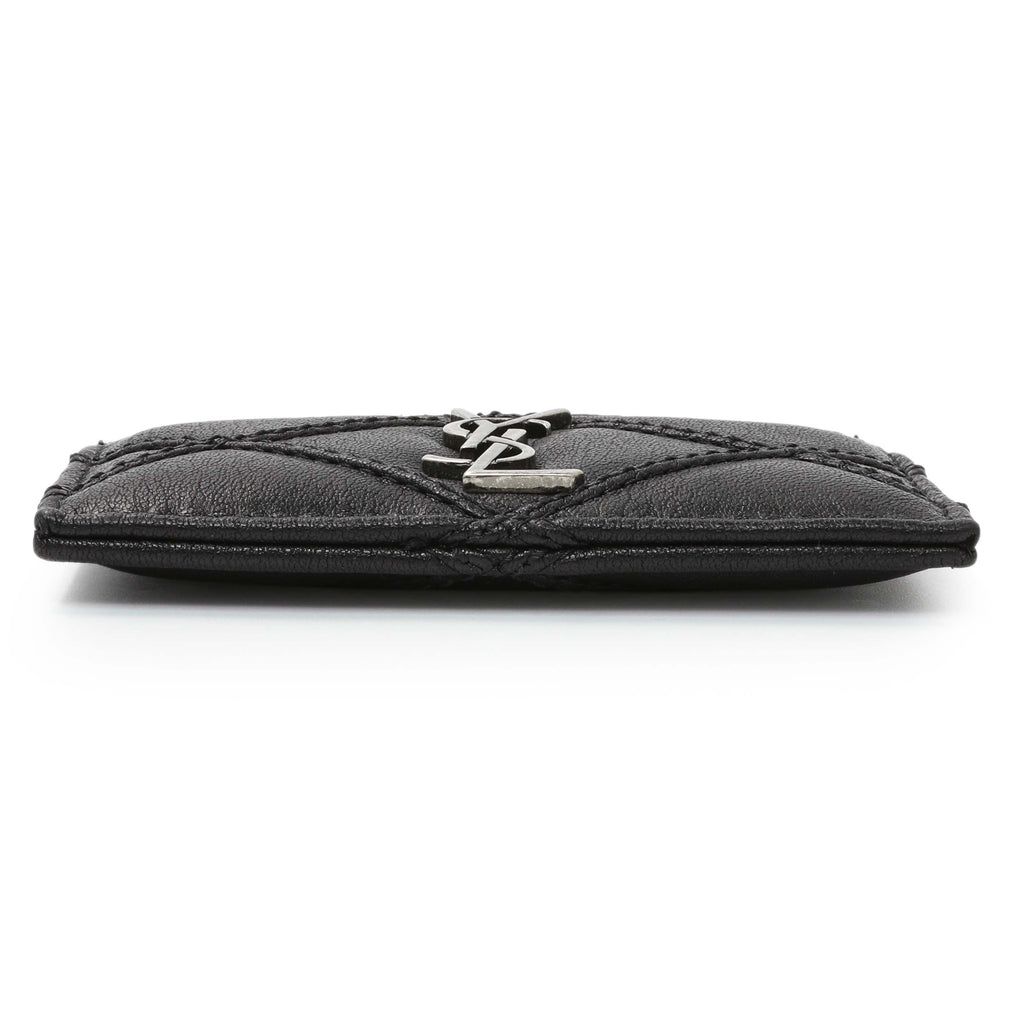 Saint Laurent Black Goatskin Credit Card Case