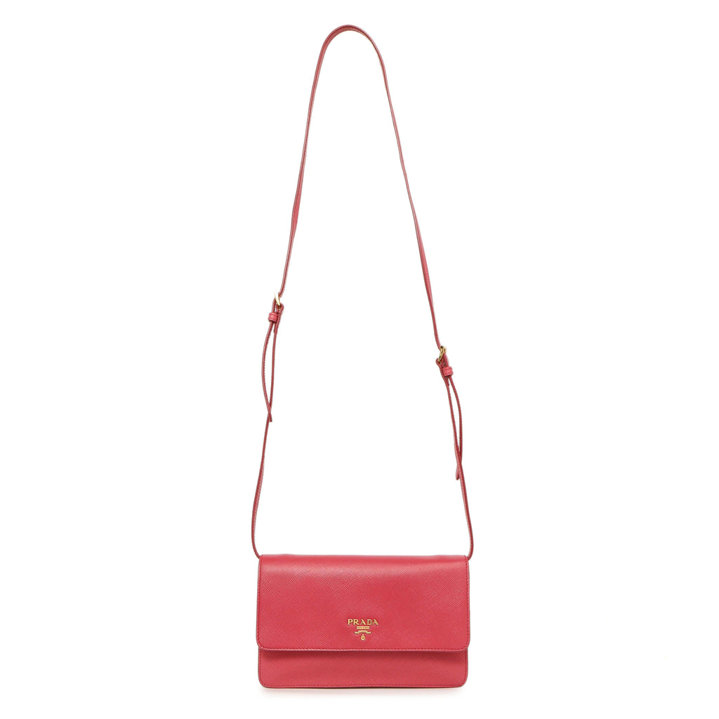 Prada Peonia Saffiano Lux Mini Crossbody