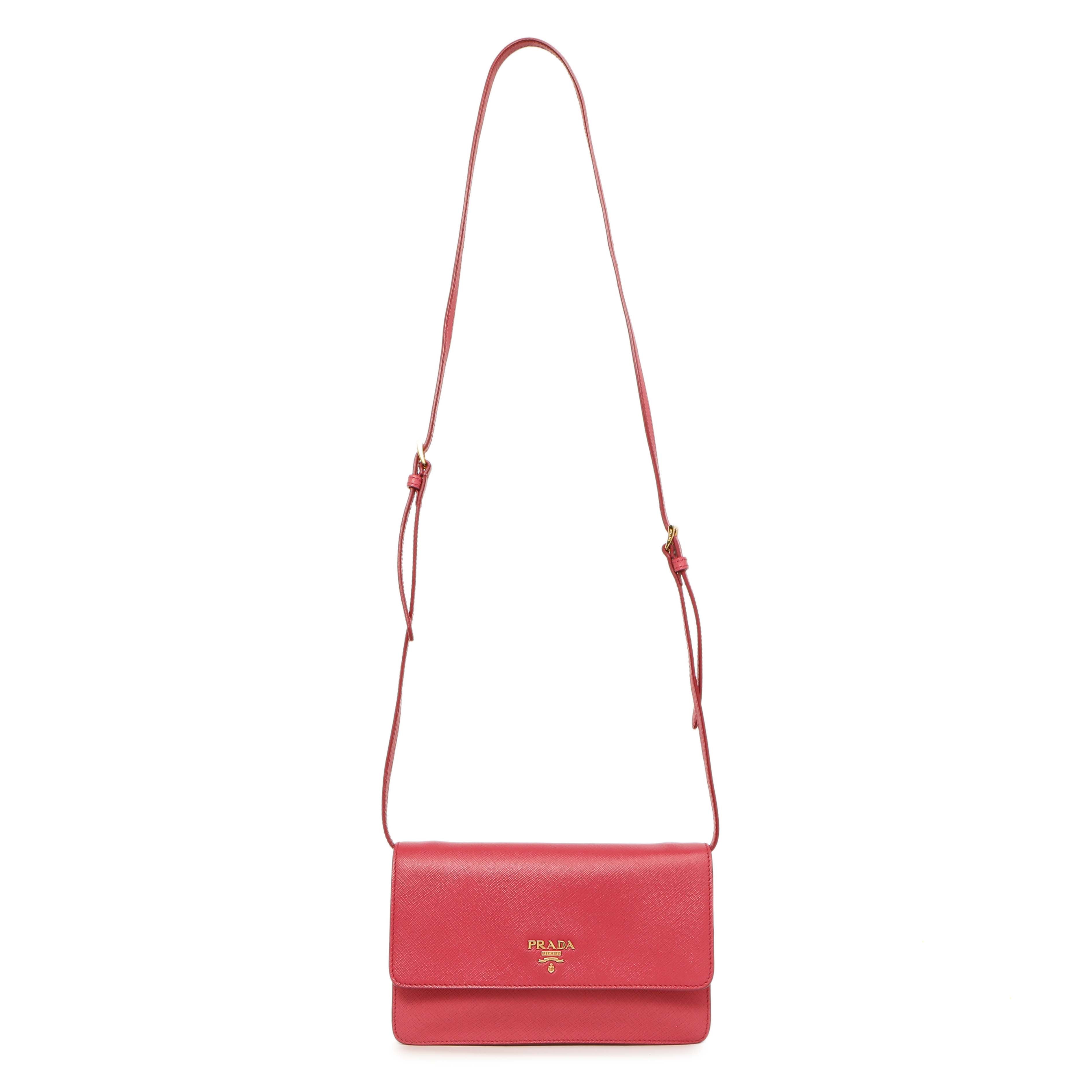Prada Peonia Saffiano Lux Mini Crossbody