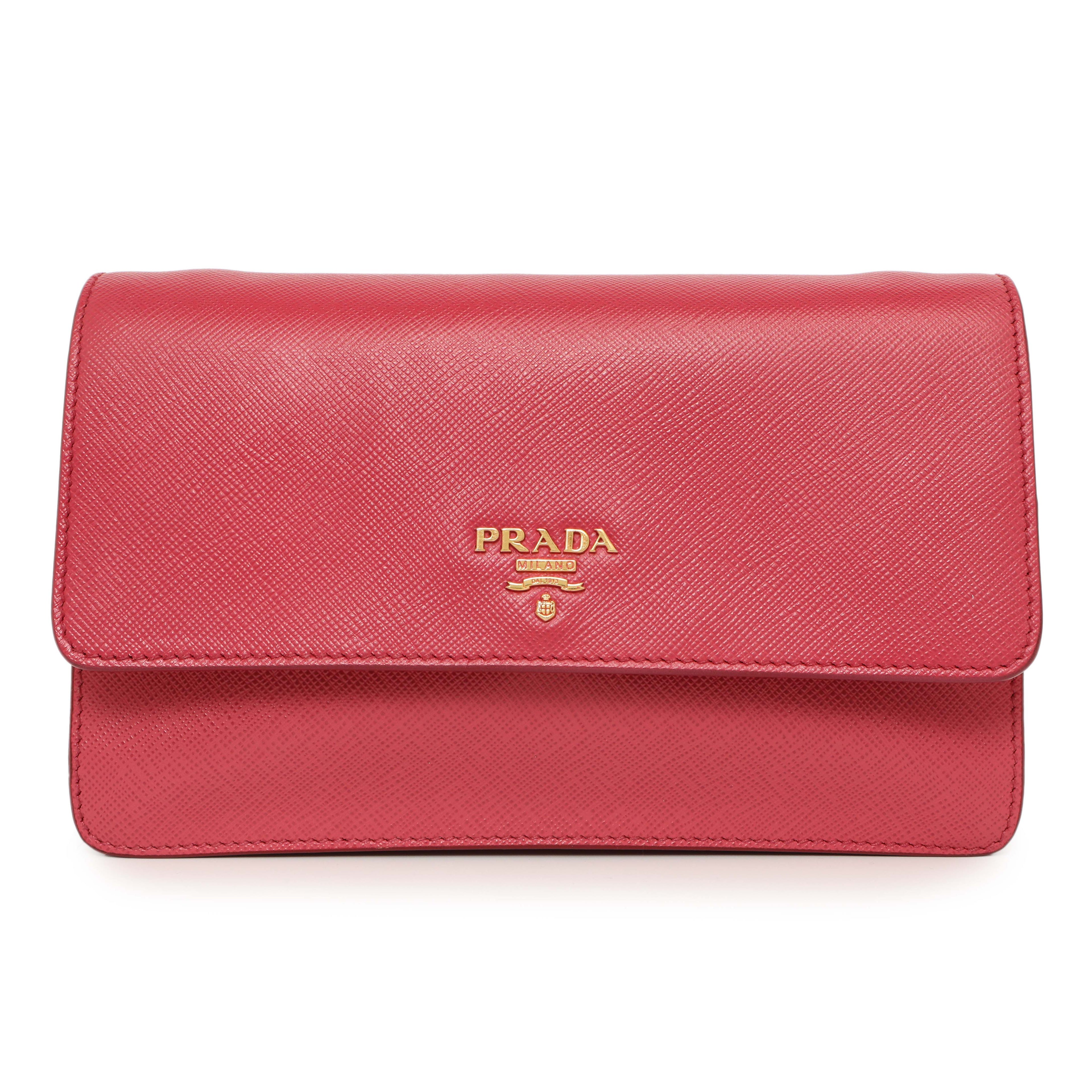 Prada Peonia Saffiano Lux Mini Crossbody