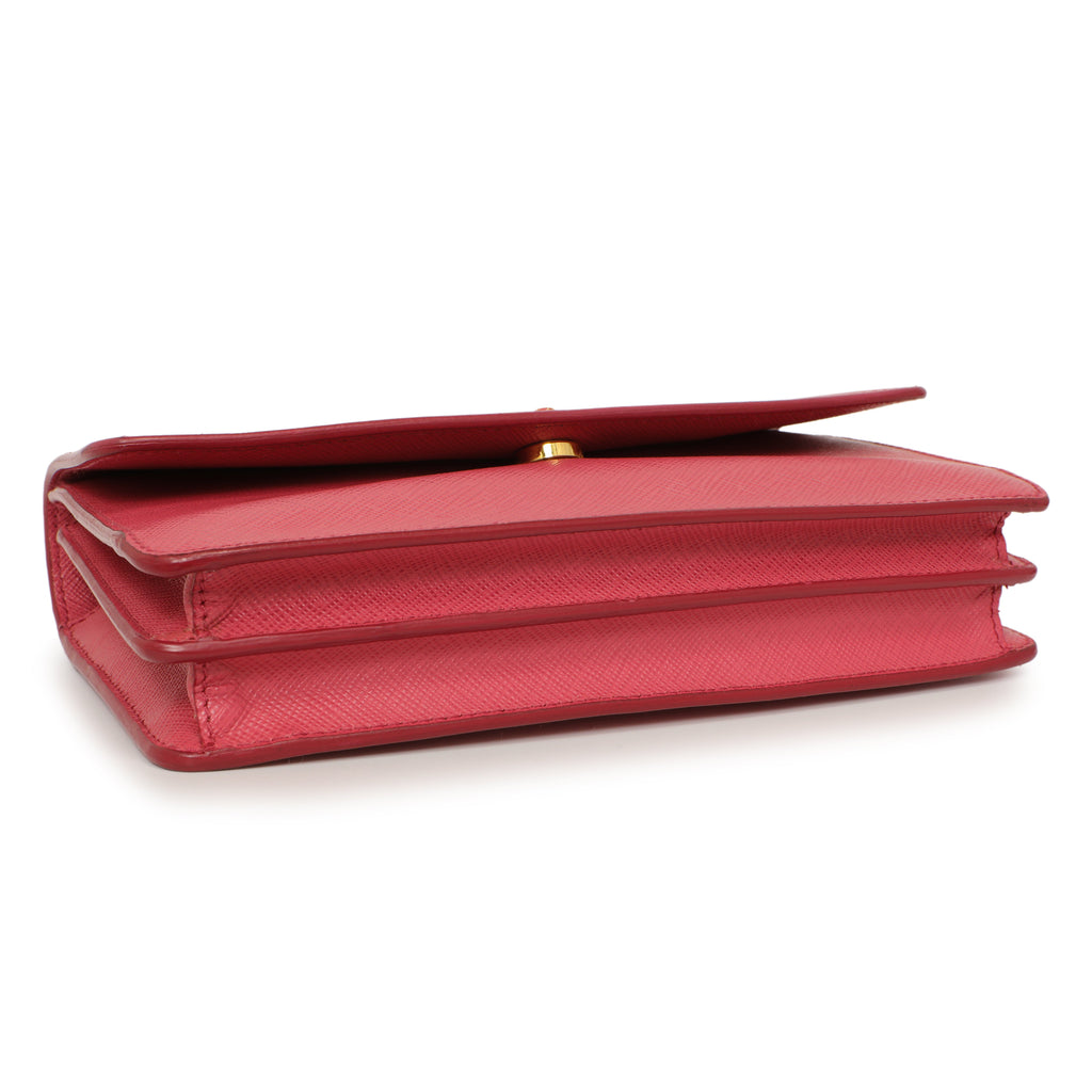 Prada Peonia Saffiano Lux Mini Crossbody