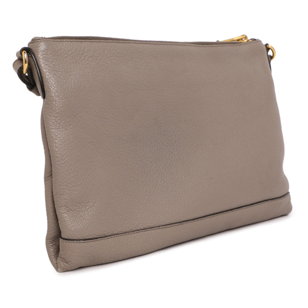 Prada Grey Vitello Daino Soft Crossbody