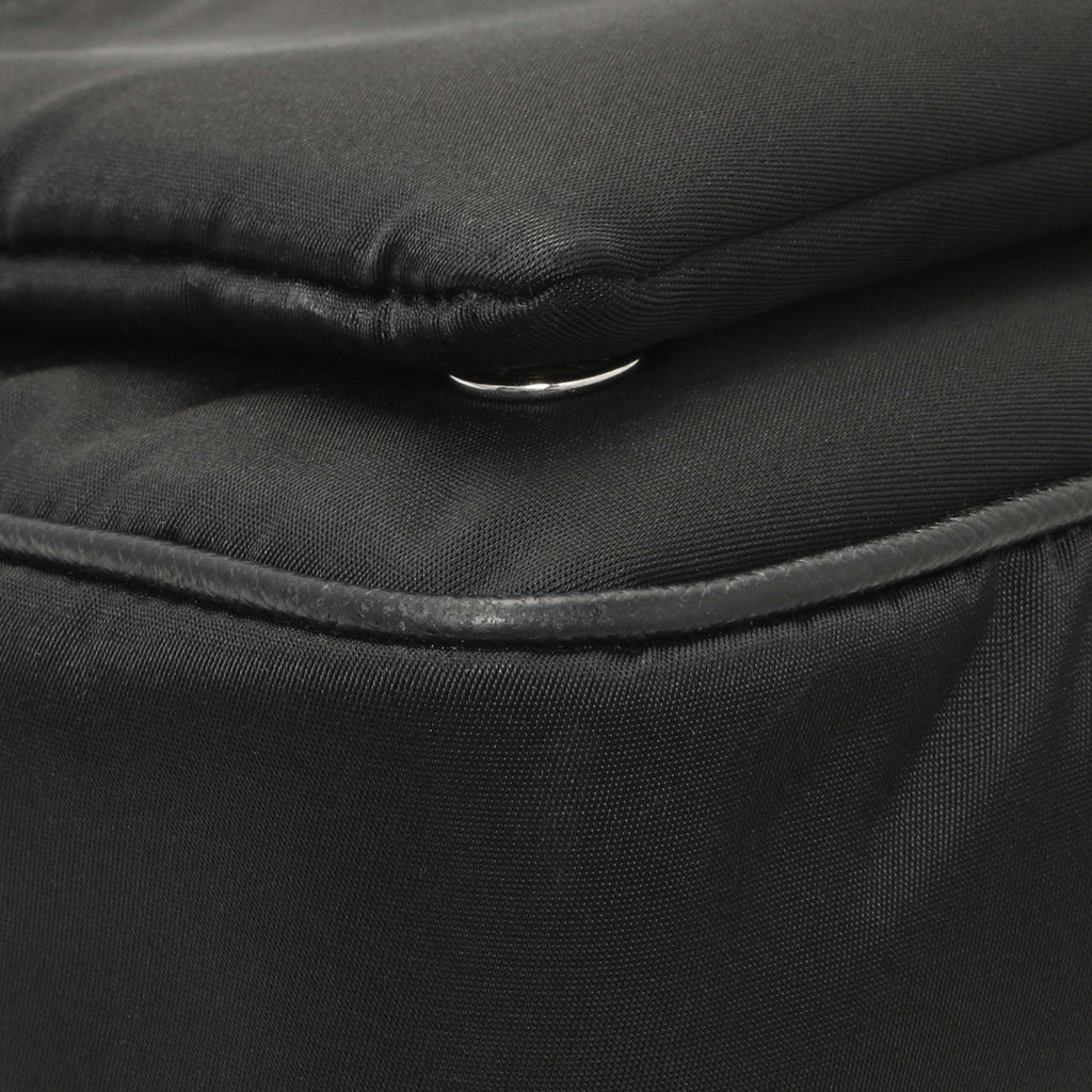 Prada Black Re-Nylon Saffiano Double Pouch Shoulder Bag