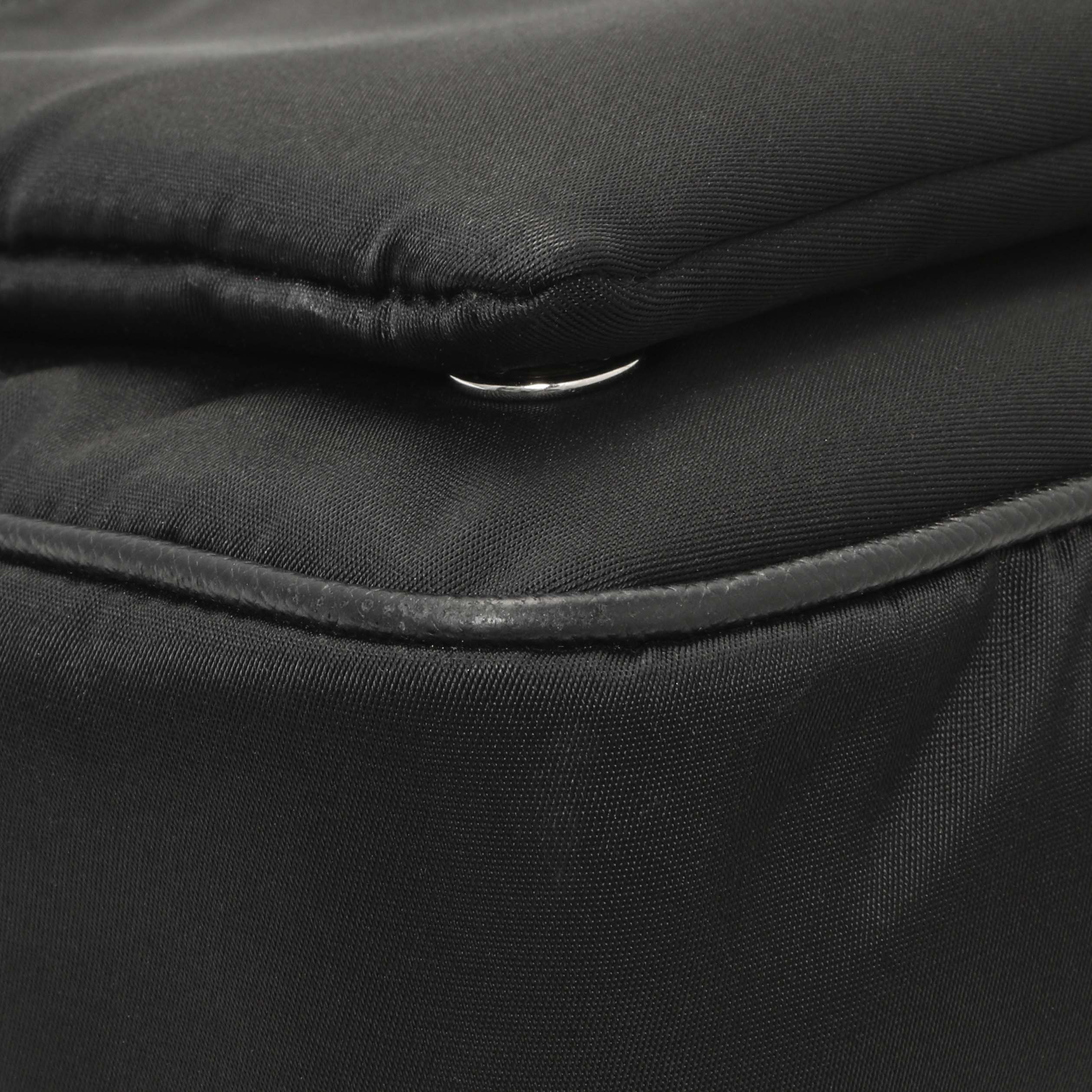 Prada Black Re-Nylon Saffiano Double Pouch Shoulder Bag