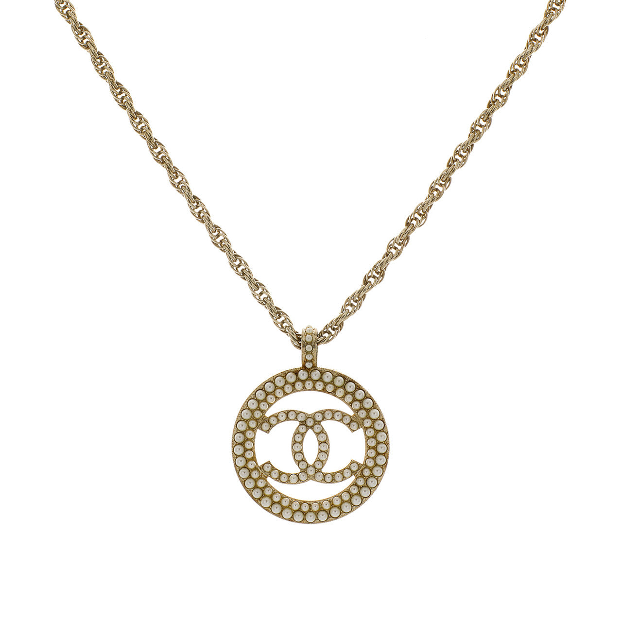 Chanel Pearl CC Pendant    Necklace