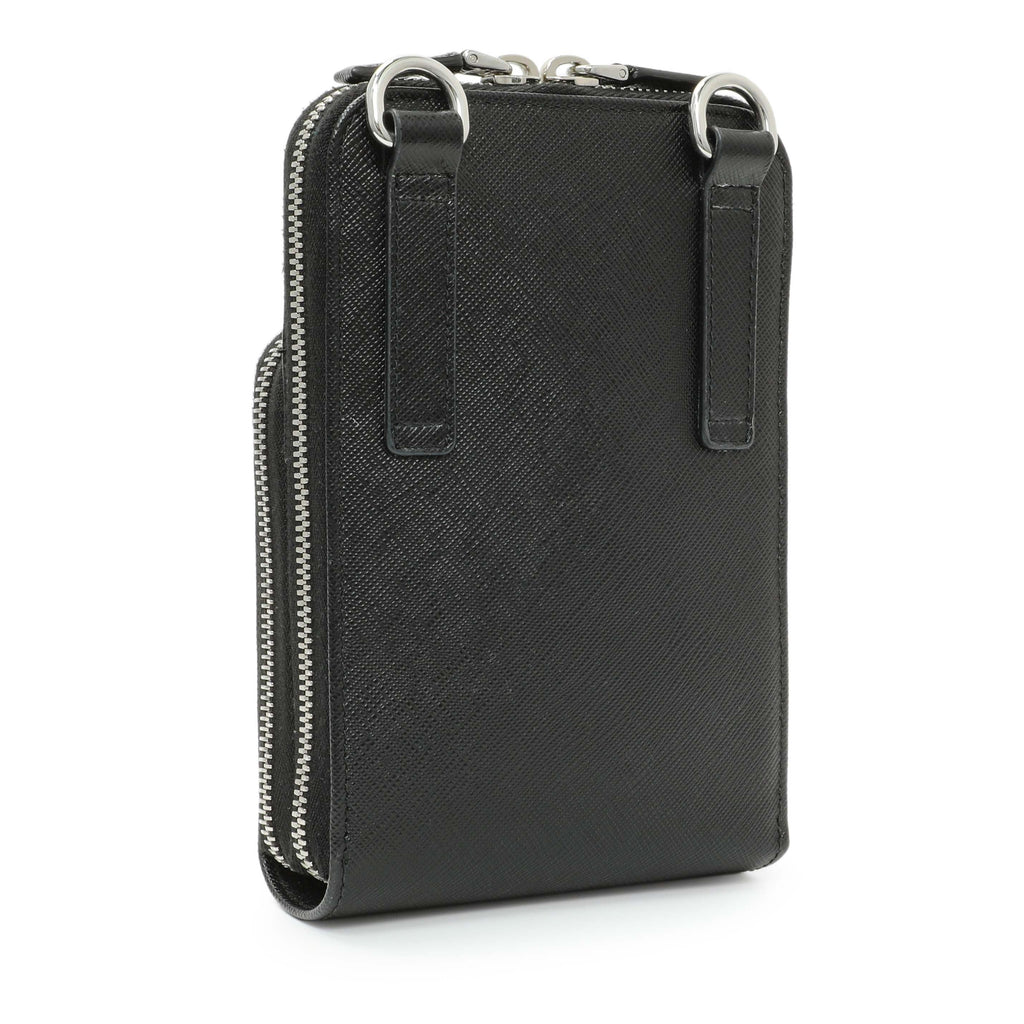 Prada Black Saffiano Smartphone Case Crossbody