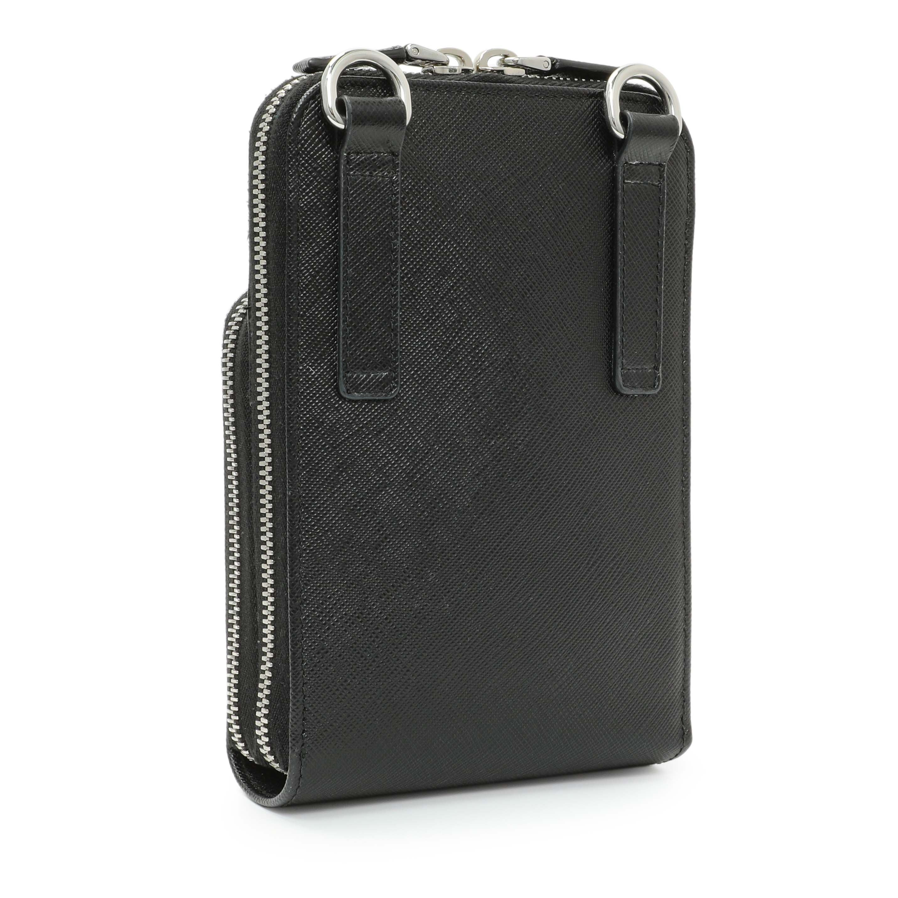 Prada Black Saffiano Smartphone Case Crossbody