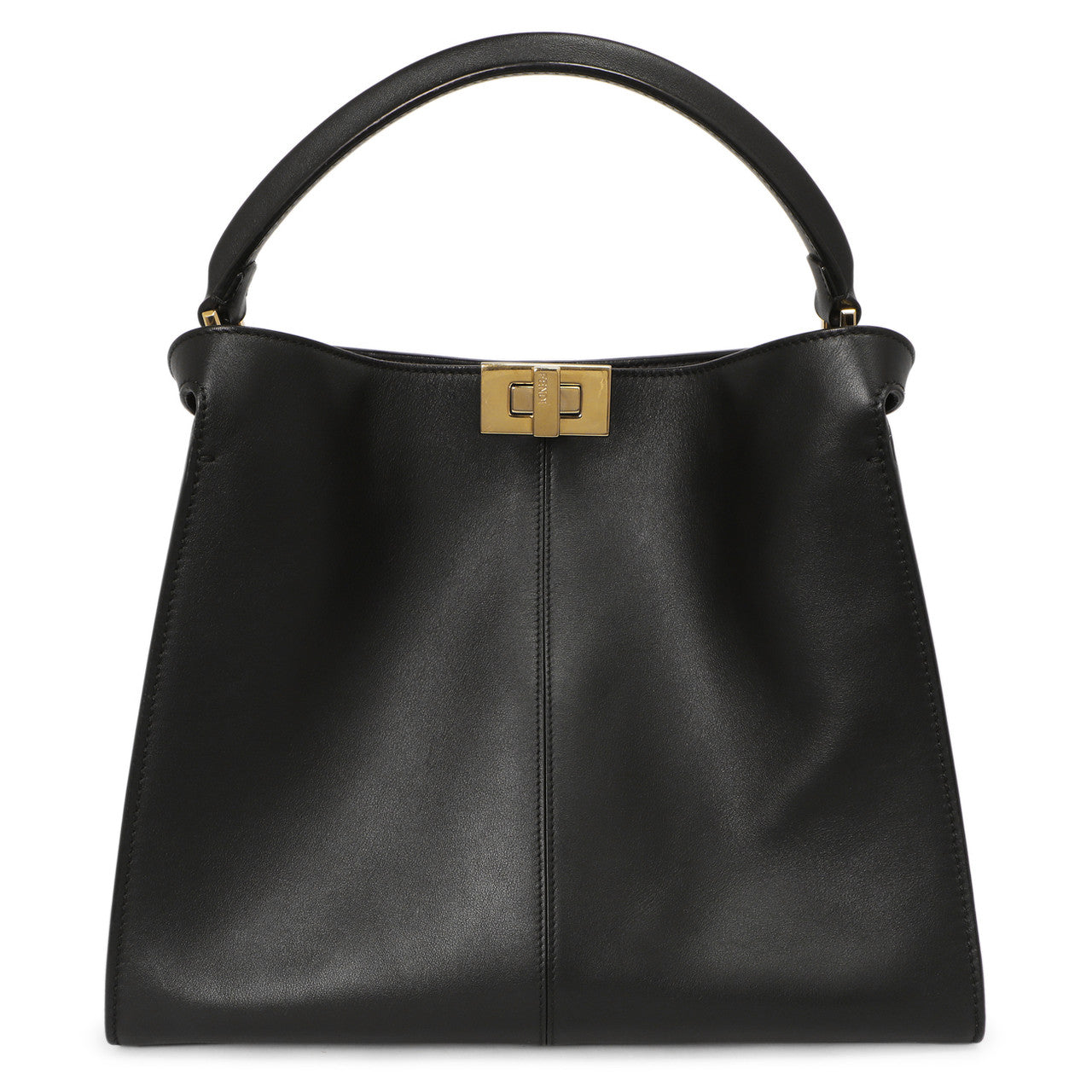 Fendi Black Vitello Seta Medium Peekaboo X-Lite