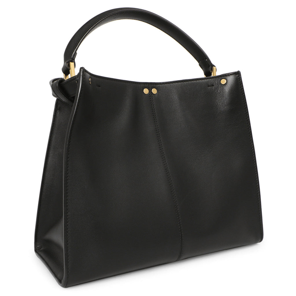 Fendi Black Vitello Seta Medium Peekaboo X-Lite