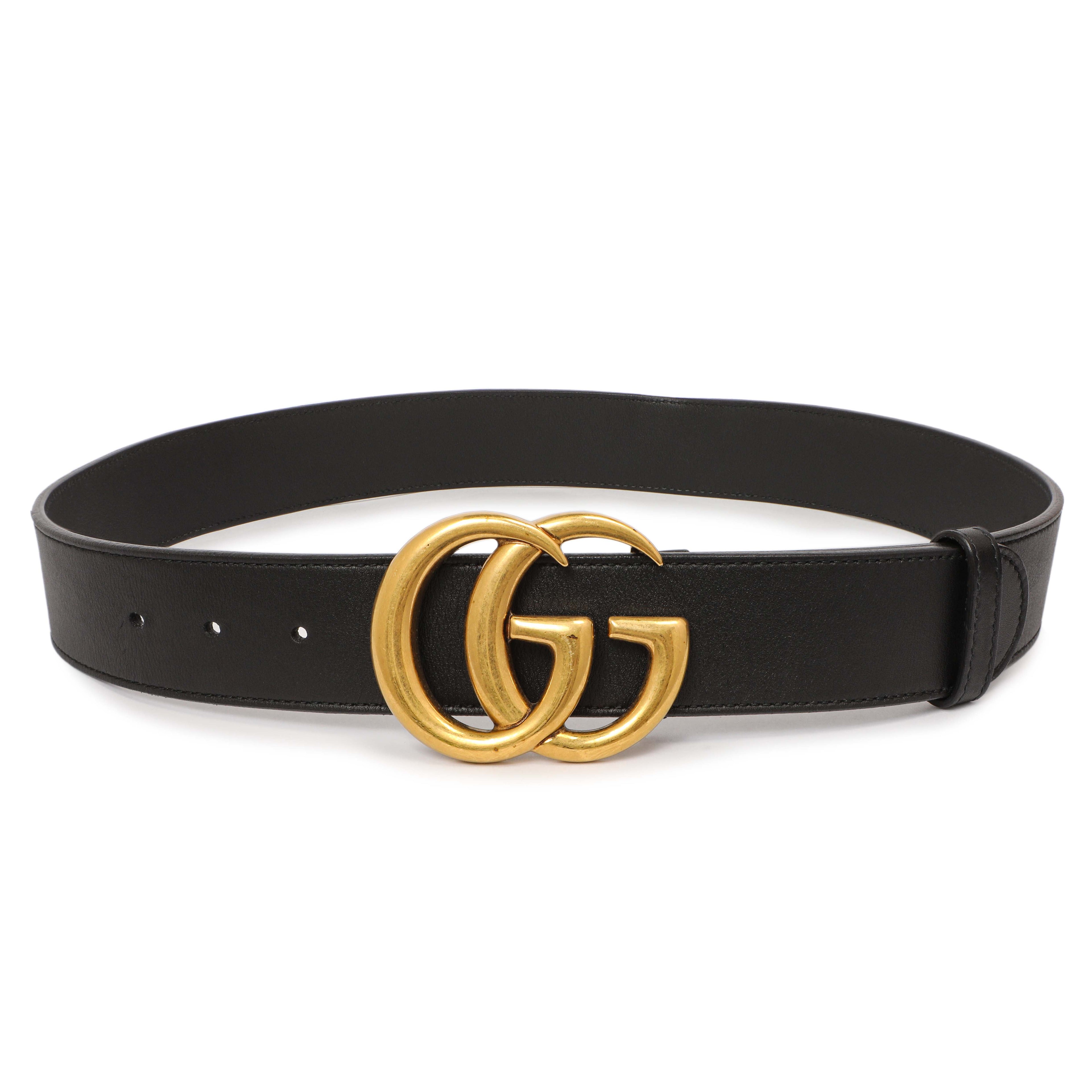 Gucci Black Calfskin Double G 40mm Belt