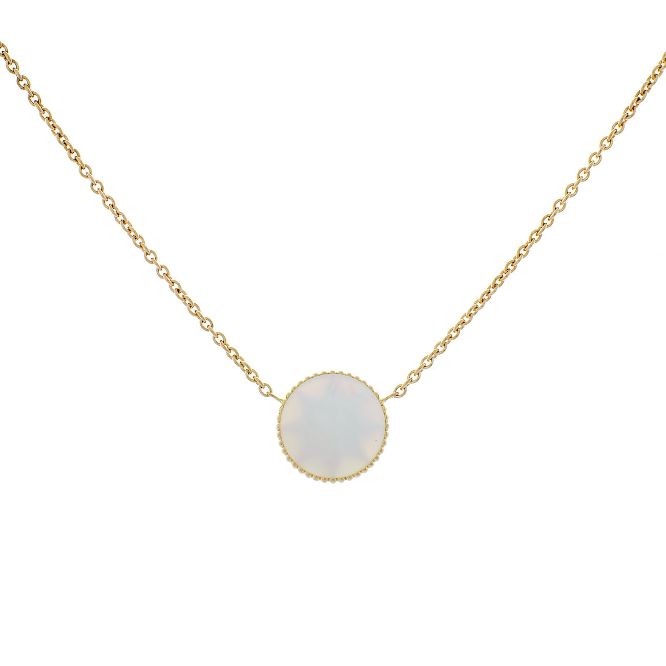 Christian Dior 18K Yellow Gold Diamond Mother of Pearl Rose des Vents Necklace