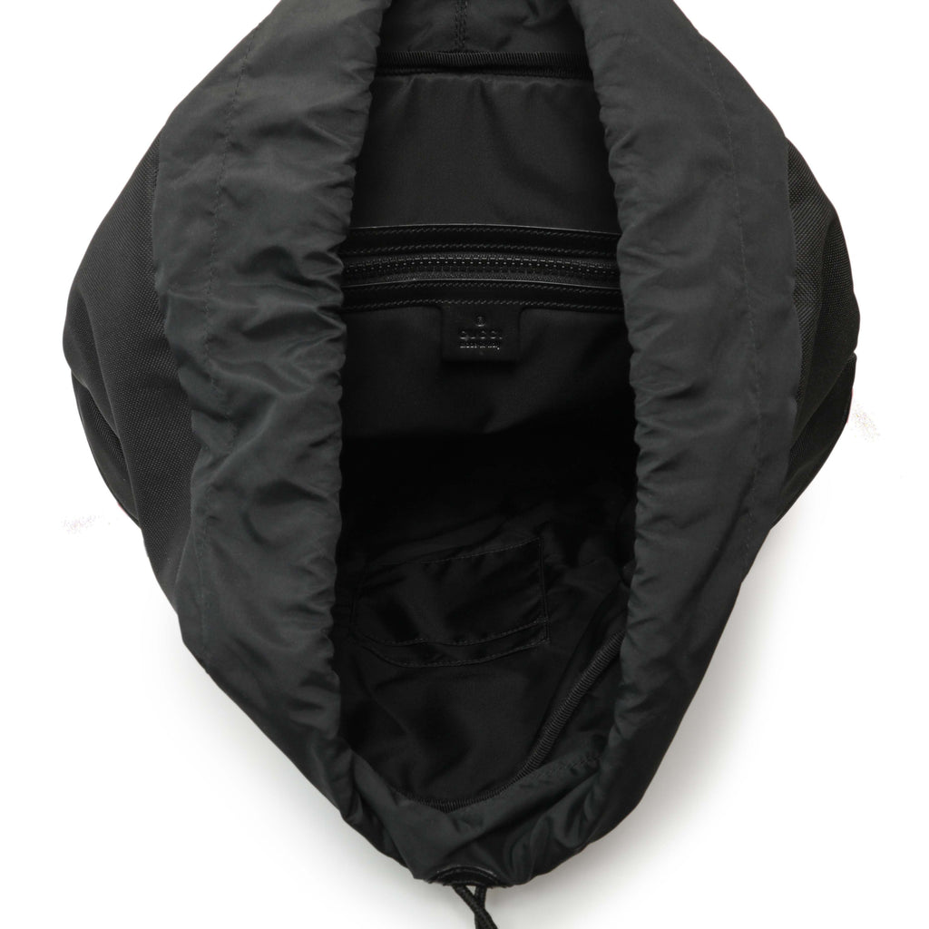 Gucci Techno Canvas Web L'Aveugle Par Amour Embroidered Double Buckle Backpack