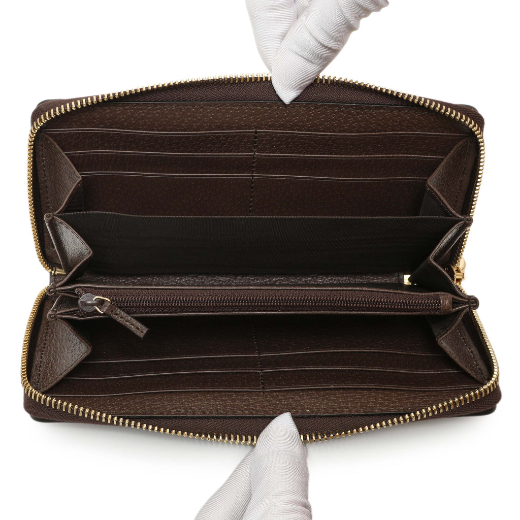Gucci GG Supreme Monogram Web Ophidia Zip Around Wallet