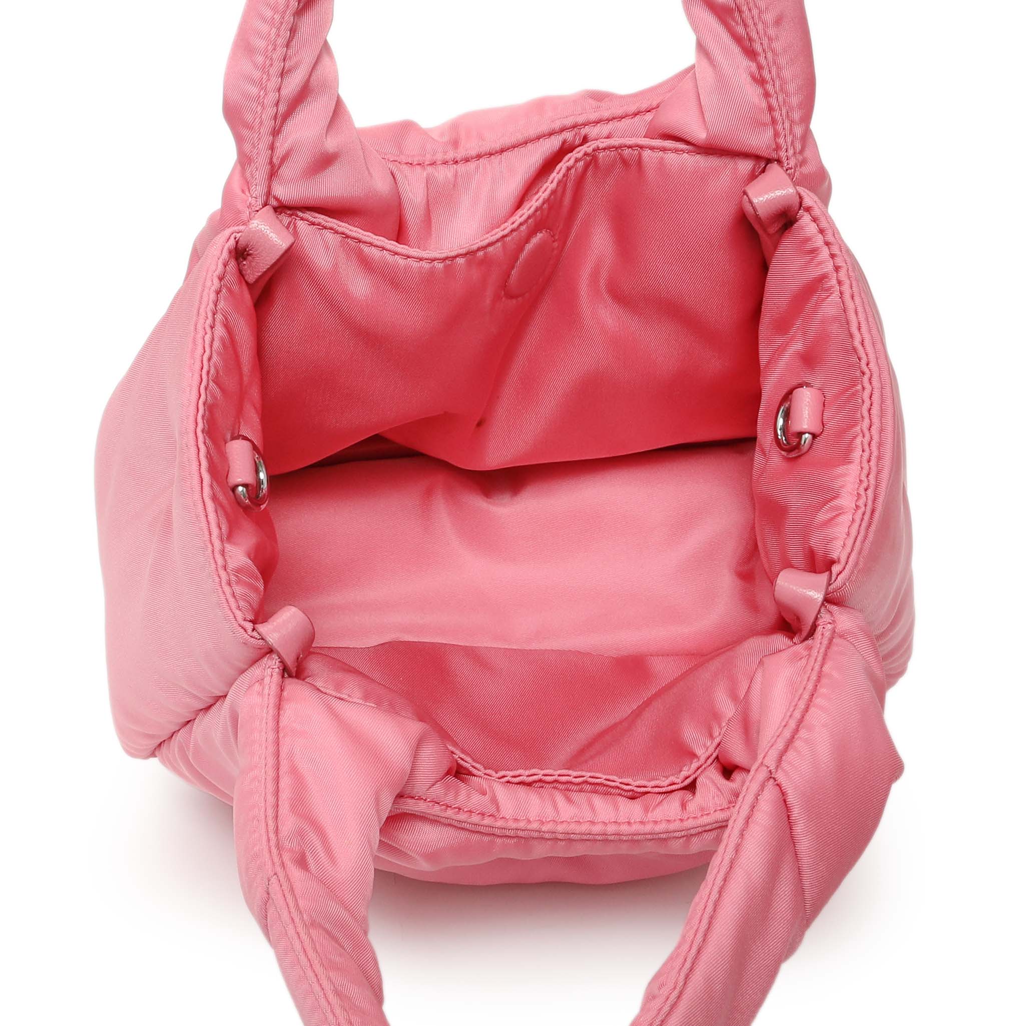 Prada Pink Re-Nylon Mini Padded Soft Tote