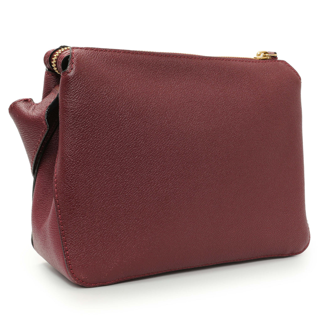 Burberry Burgundy Grained Calfskin Small Helmsley Crossbody