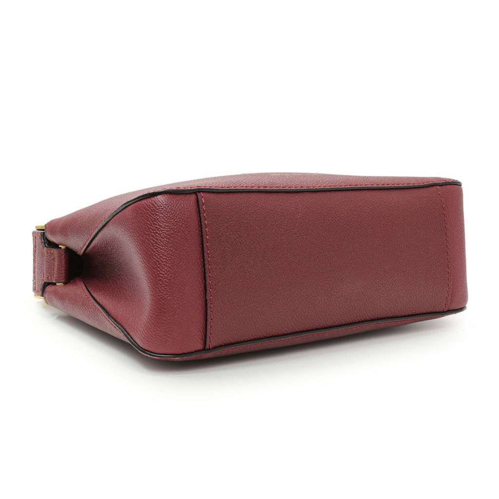 Burberry Burgundy Grained Calfskin Small Helmsley Crossbody