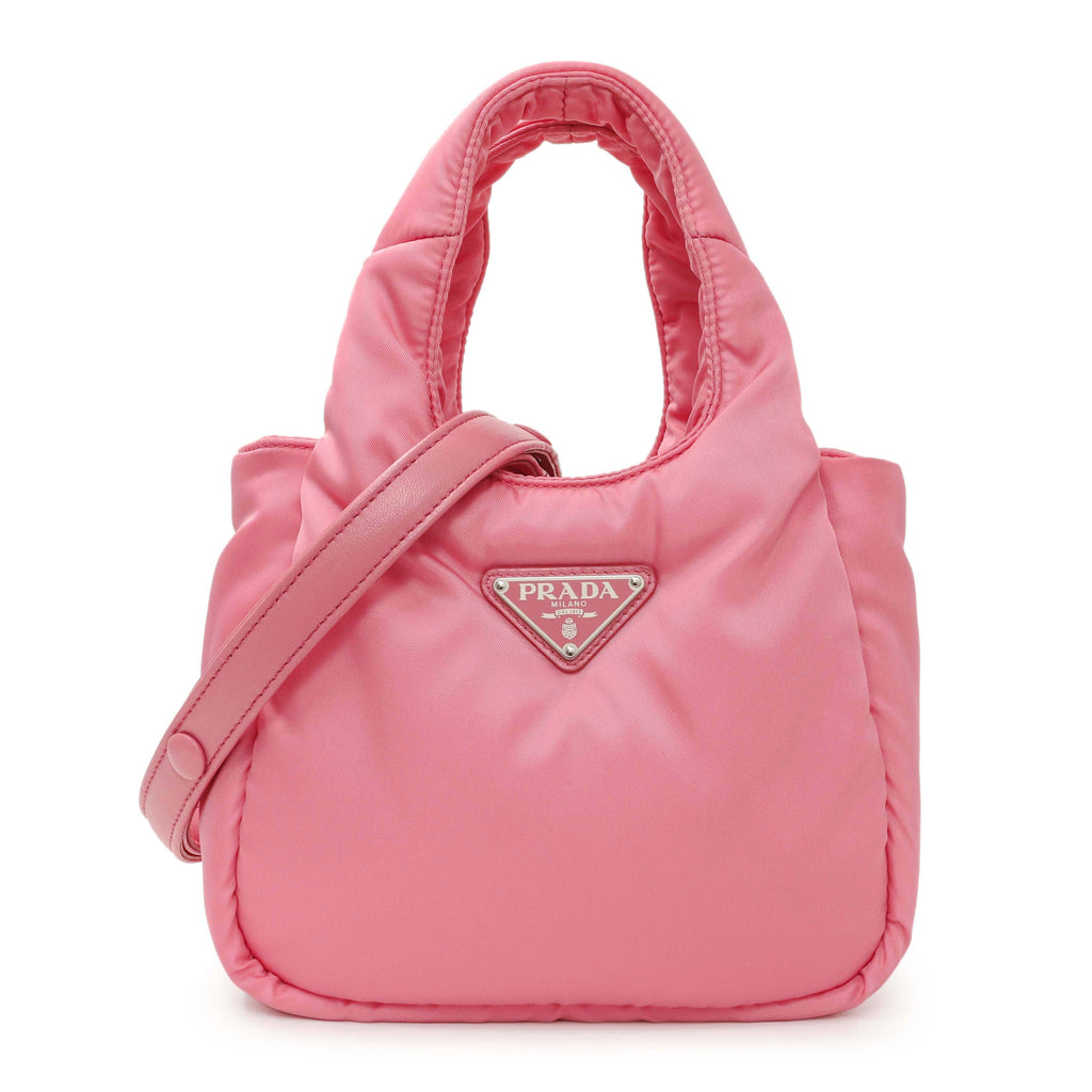 Prada Pink Re-Nylon Mini Padded Soft Tote