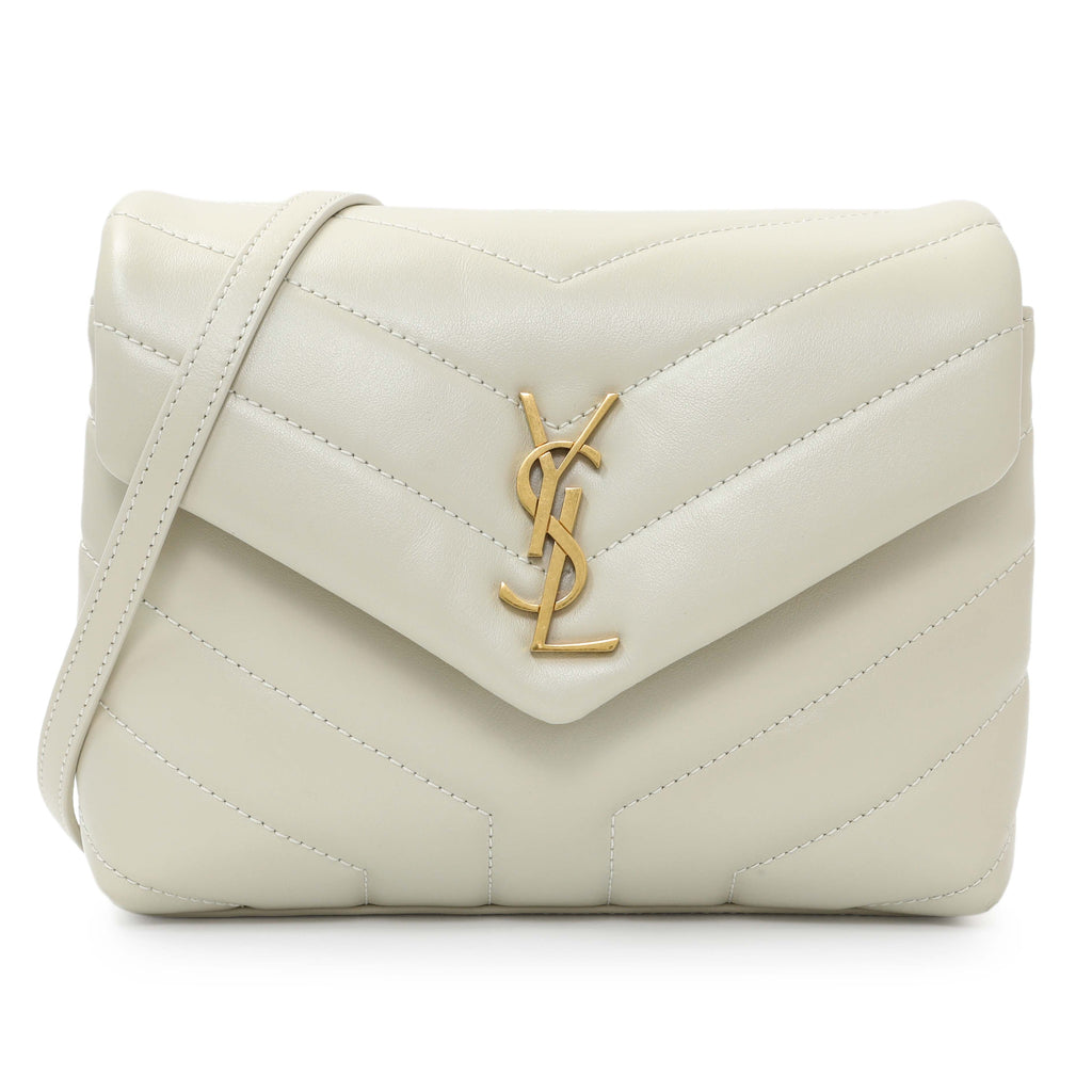 Saint Laurent Crema Calfskin Monogram Toy Loulou Crossbody