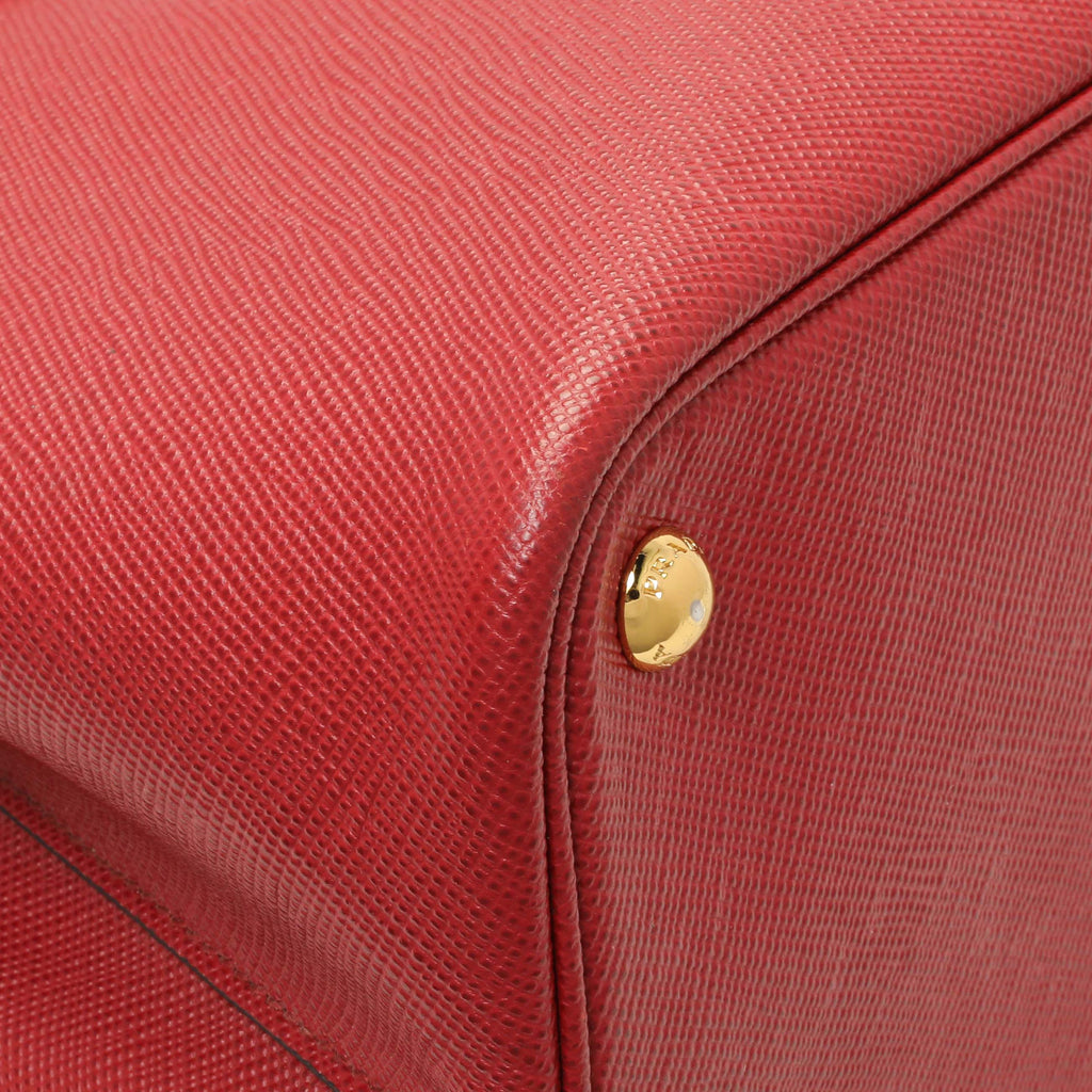 Prada Red Saffiano Medium Double Bag