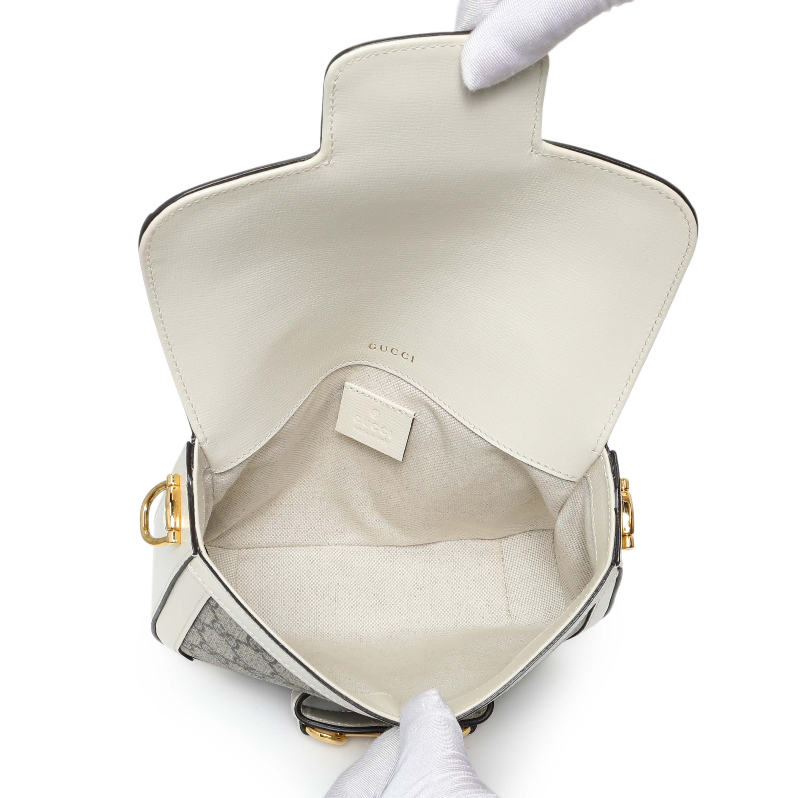 Gucci GG Supreme Monogram Web Mini Horsebit 1955 Shoulder Bag