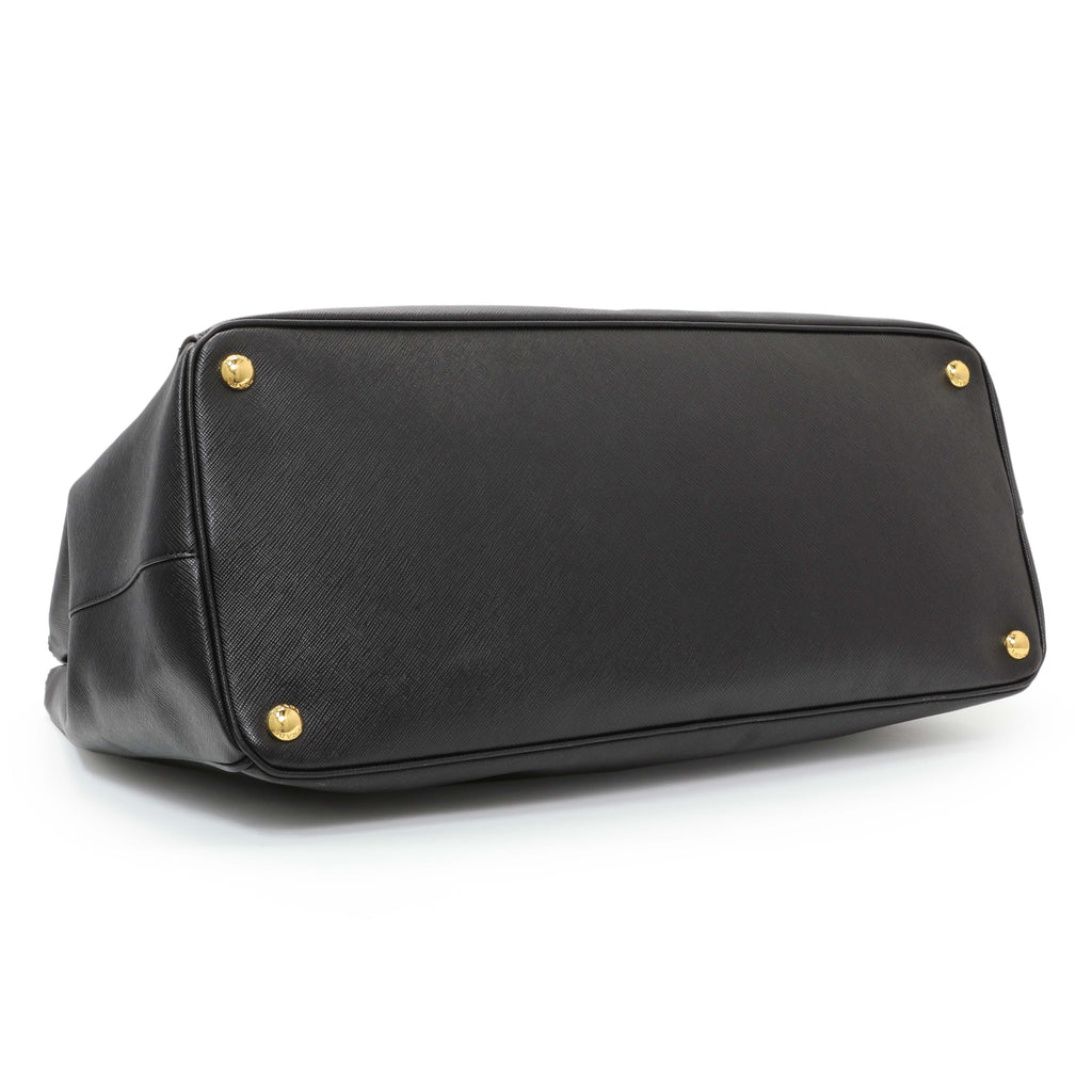 Prada Black Saffiano Large Galleria Double Zip Tote