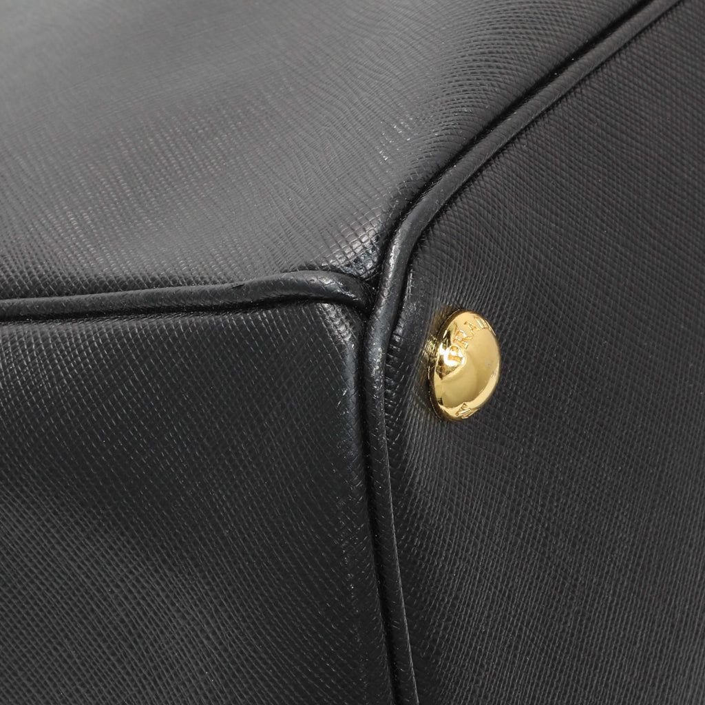 Prada Black Saffiano Large Galleria Double Zip Tote