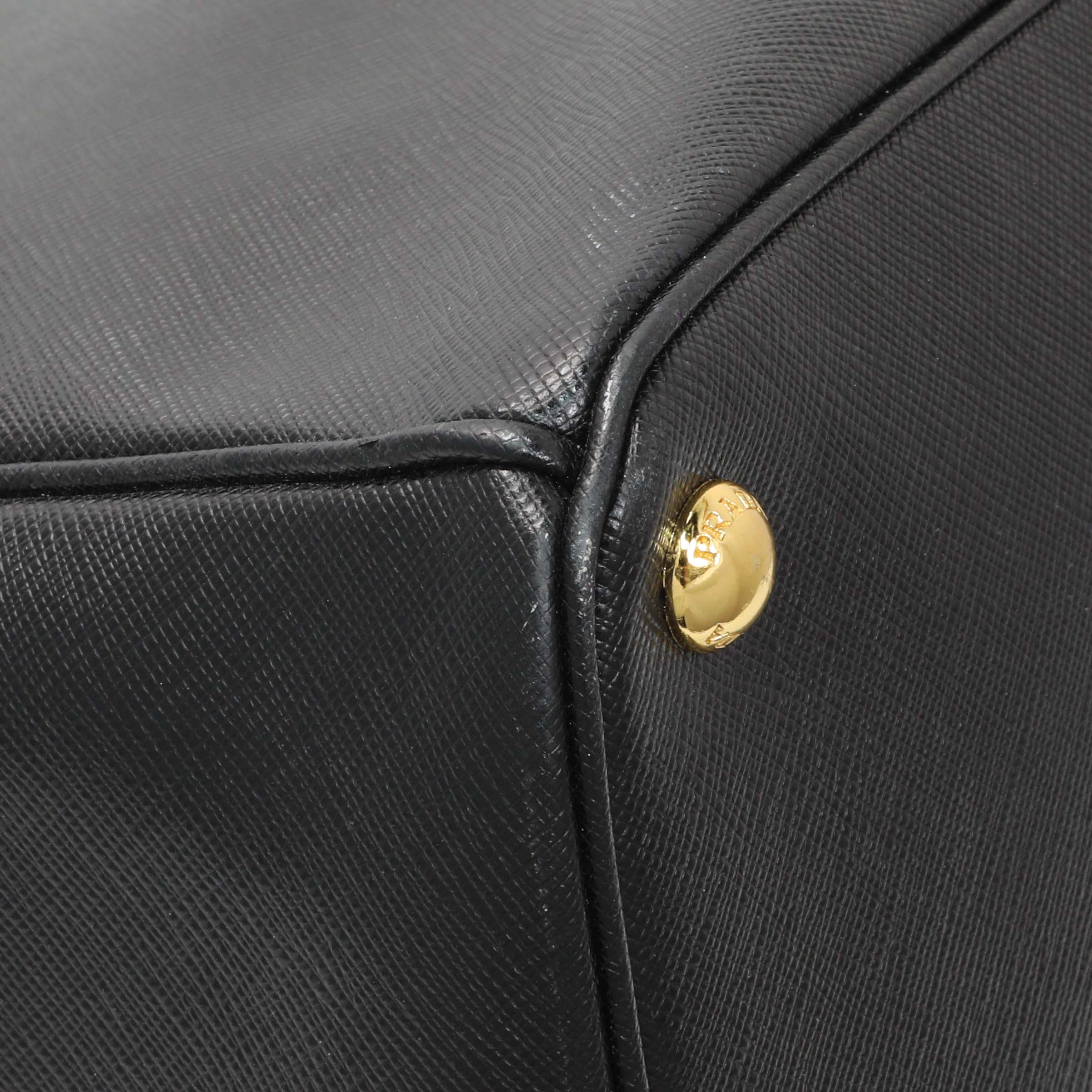 Prada Black Saffiano Large Galleria Double Zip Tote