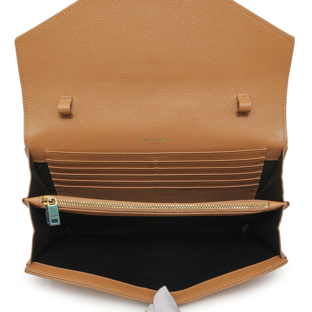 Saint Laurent Dune Grain De Poudre Matelasse Chevron Monogram Chain Wallet