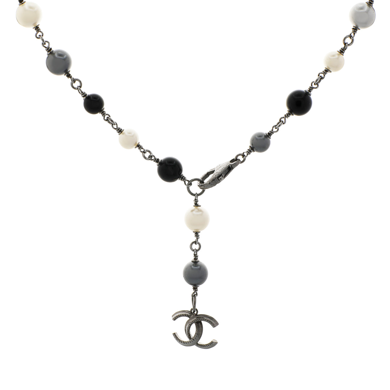 Chanel CC Pearl Long Double Strand Necklace