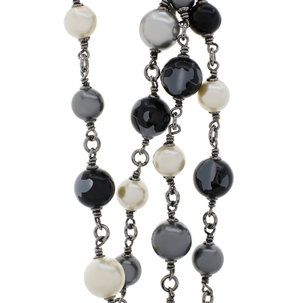 Chanel CC Pearl Long Double Strand Necklace