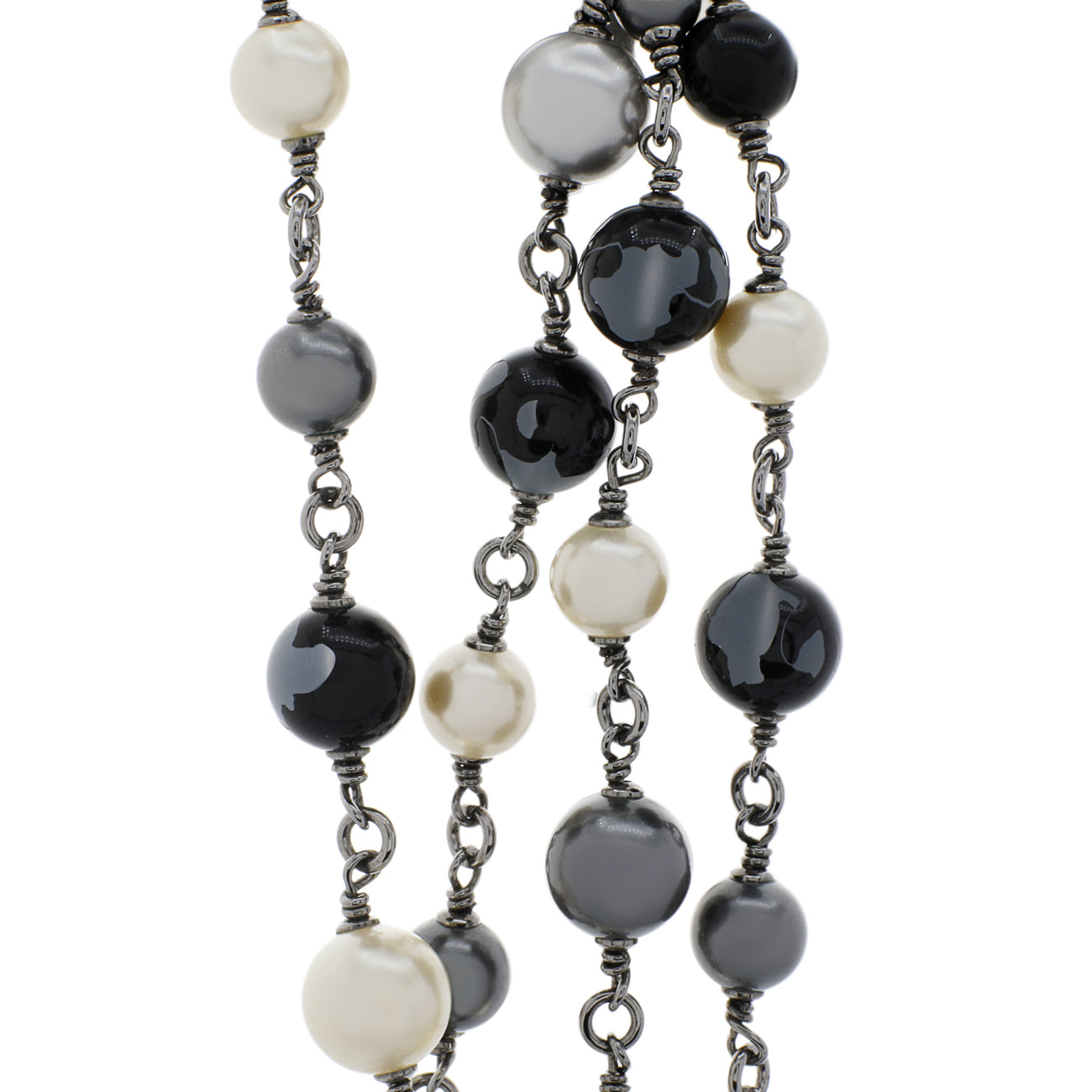 Chanel CC Pearl Long Double Strand Necklace