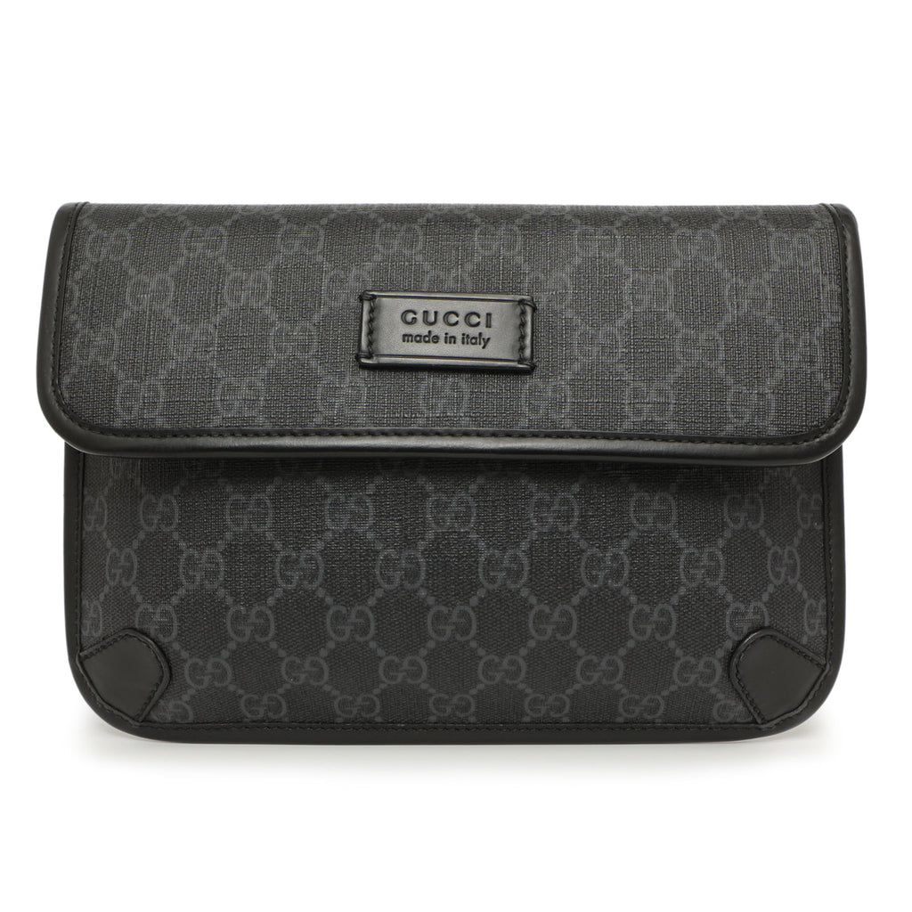 Gucci Black GG Supreme Monogram Belt Bag