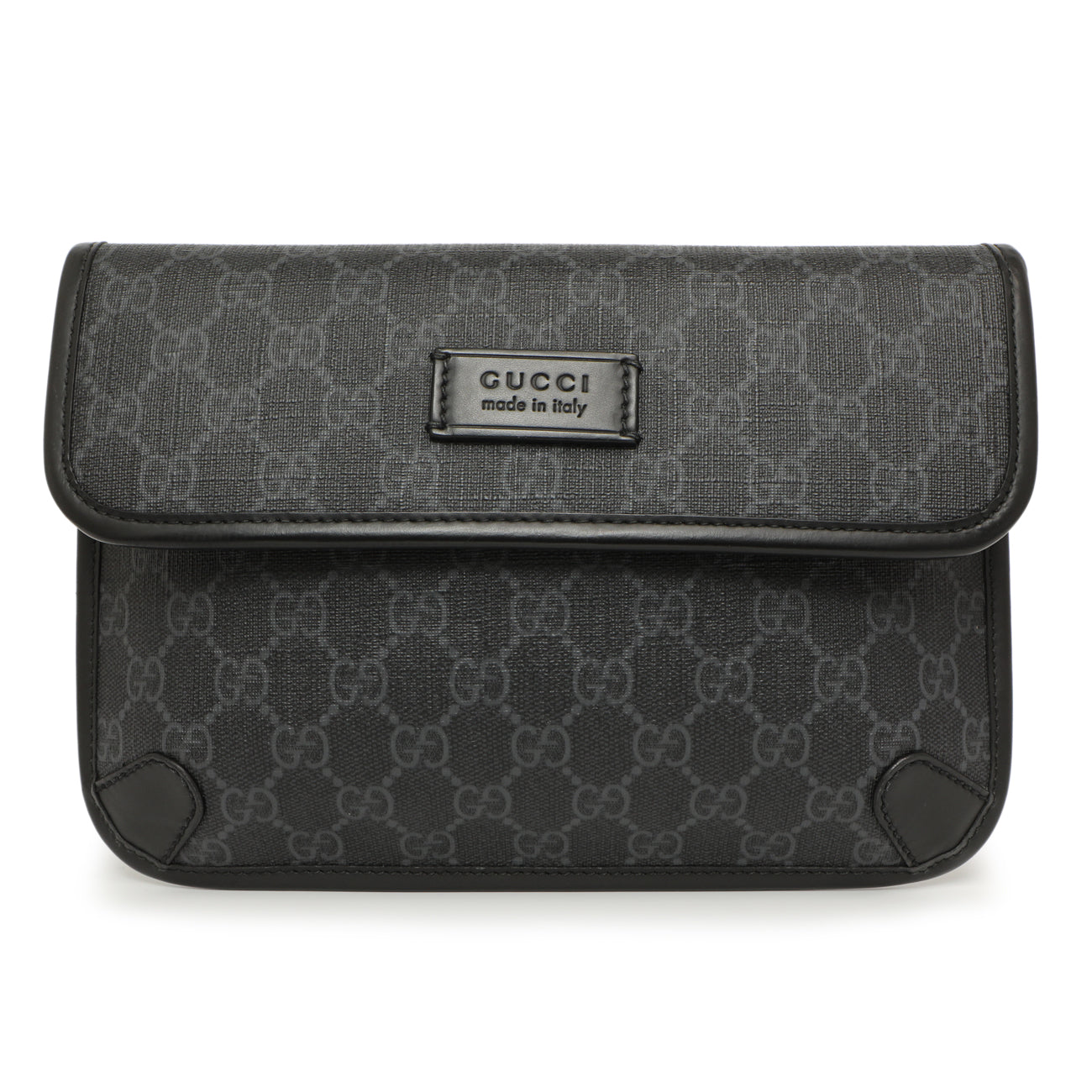 Gucci Black GG Supreme Monogram Belt Bag