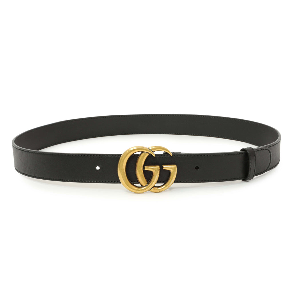 Gucci Black Calfskin Double G 30mm Belt