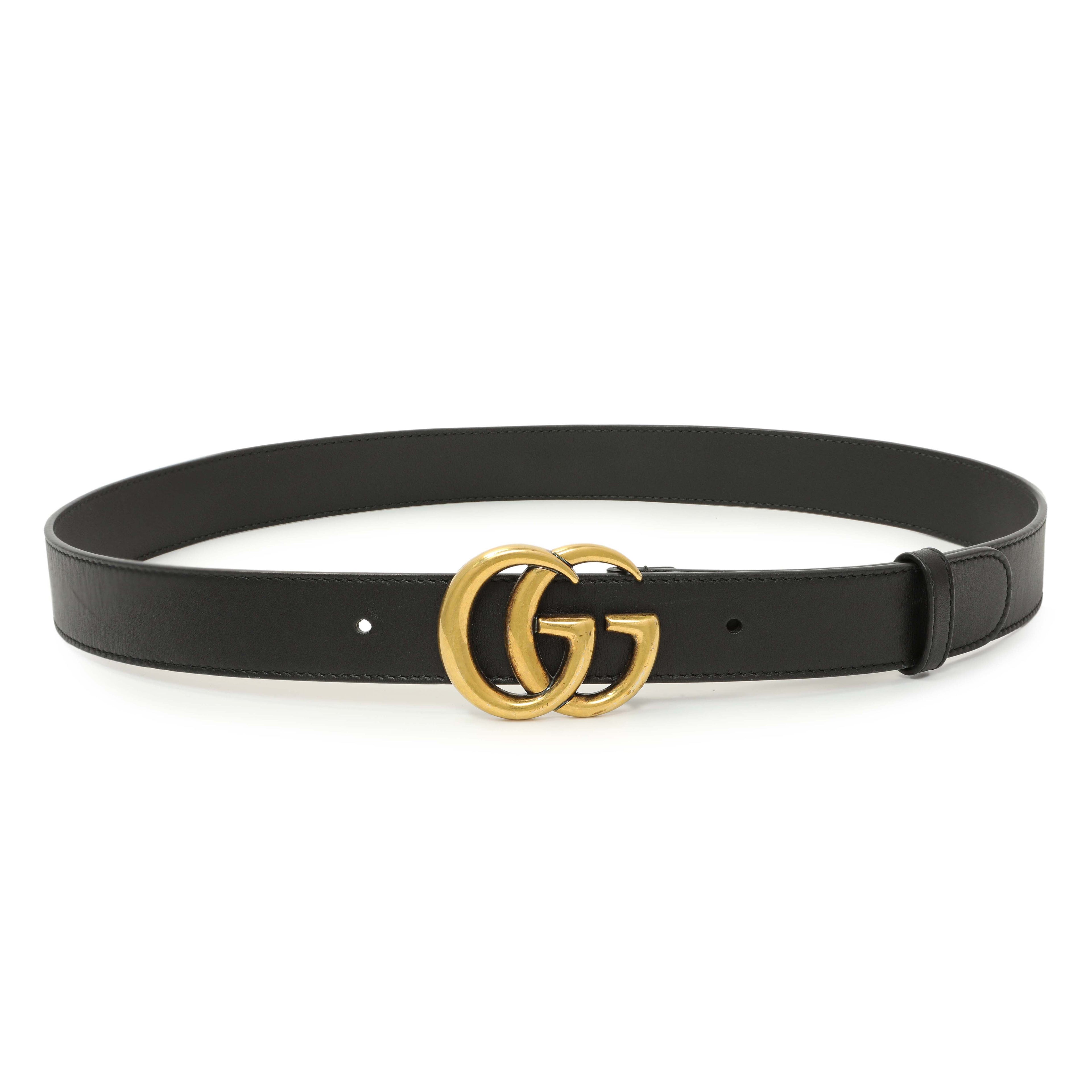 Gucci Black Calfskin Double G 30mm Belt