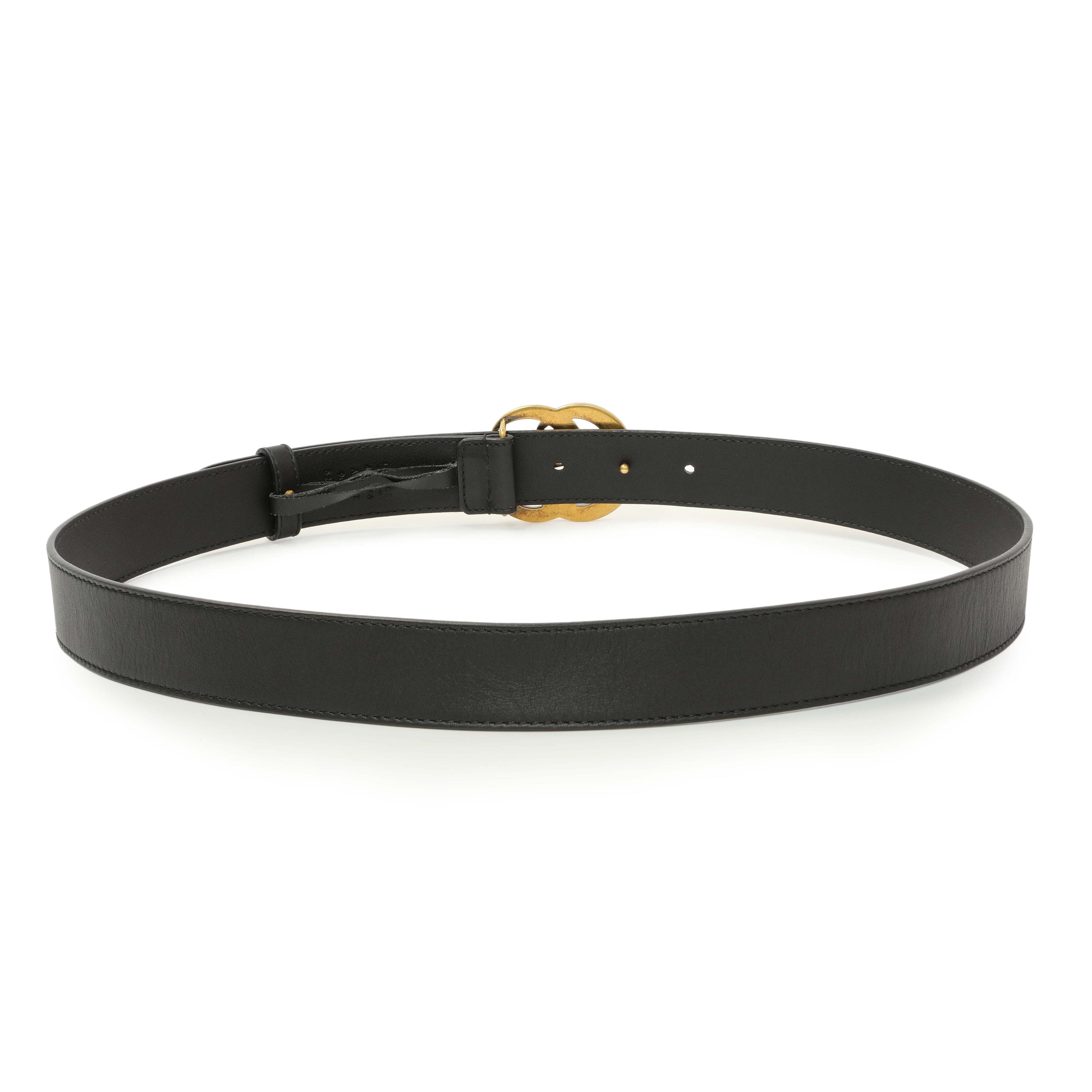 Gucci Black Calfskin Double G 30mm Belt