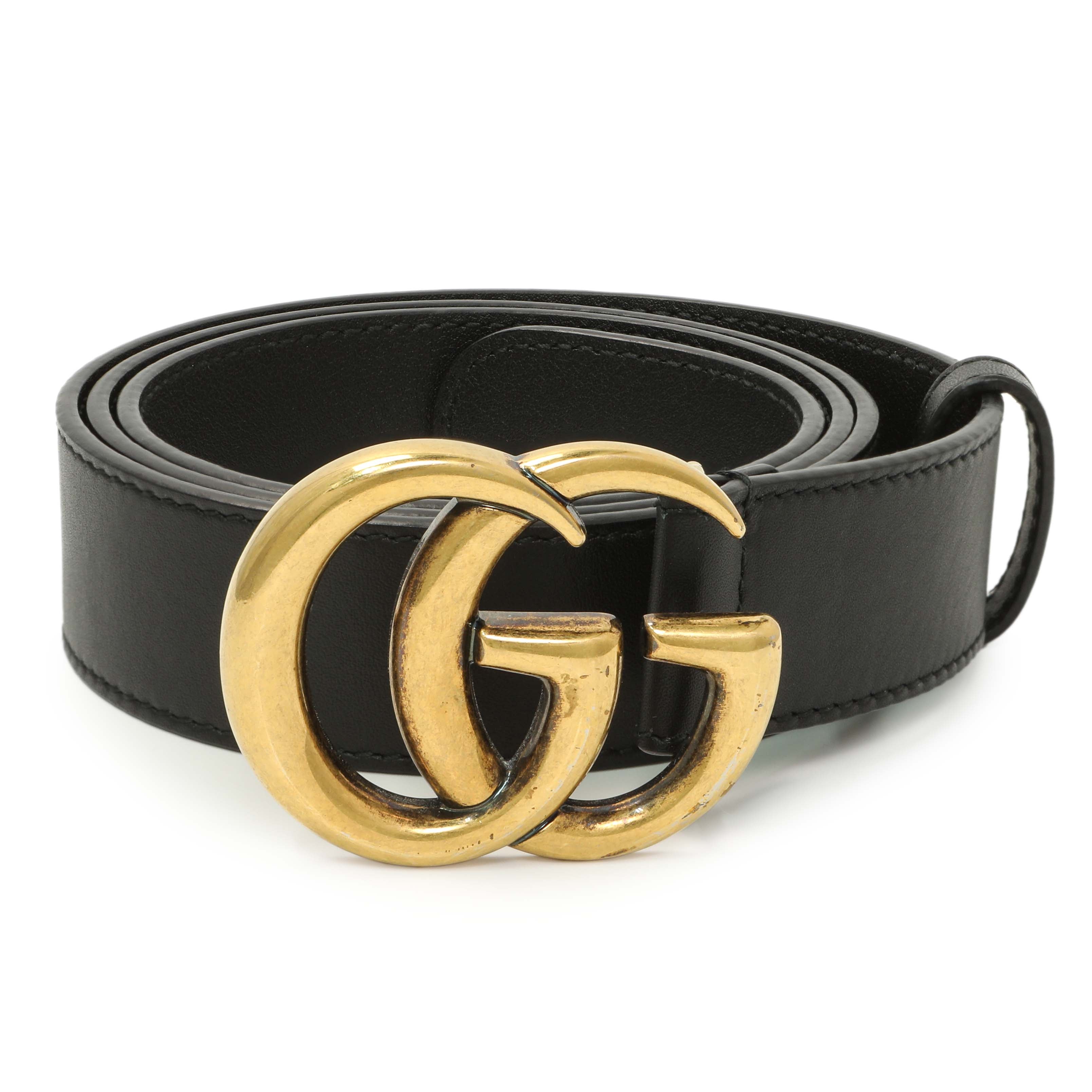 Gucci Black Calfskin Double G 30mm Belt