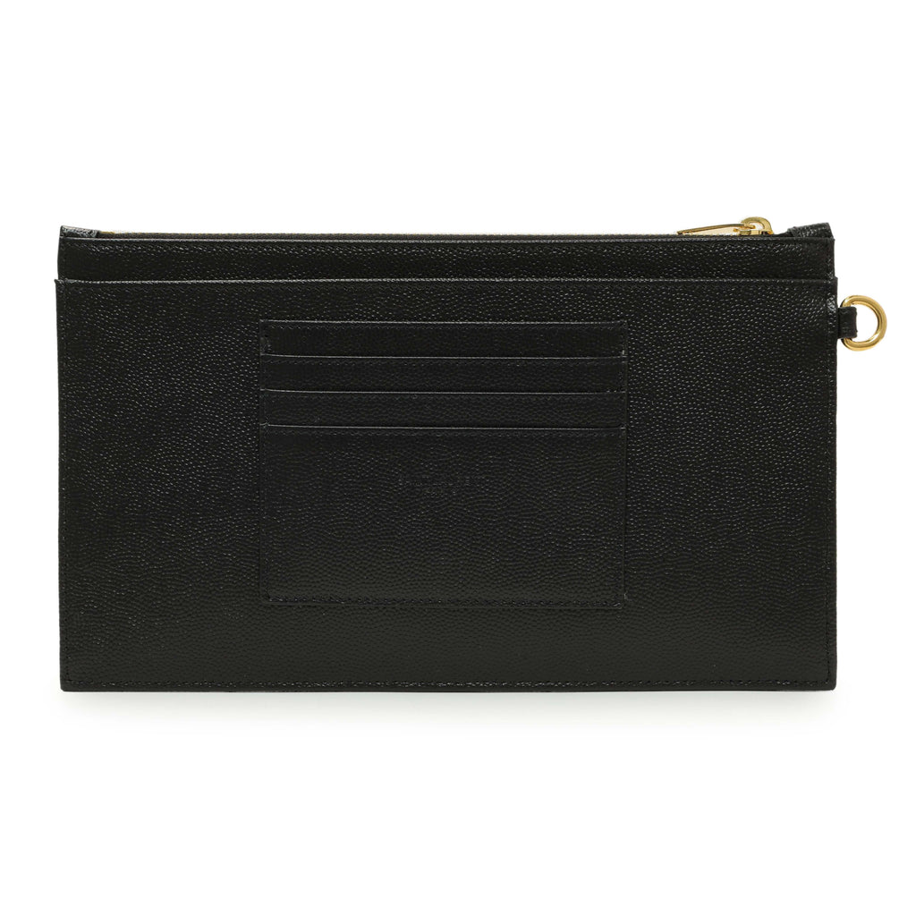 Saint Laurent Grain De Poudre Matelasse Chevron Monogram Large Bill Pouch