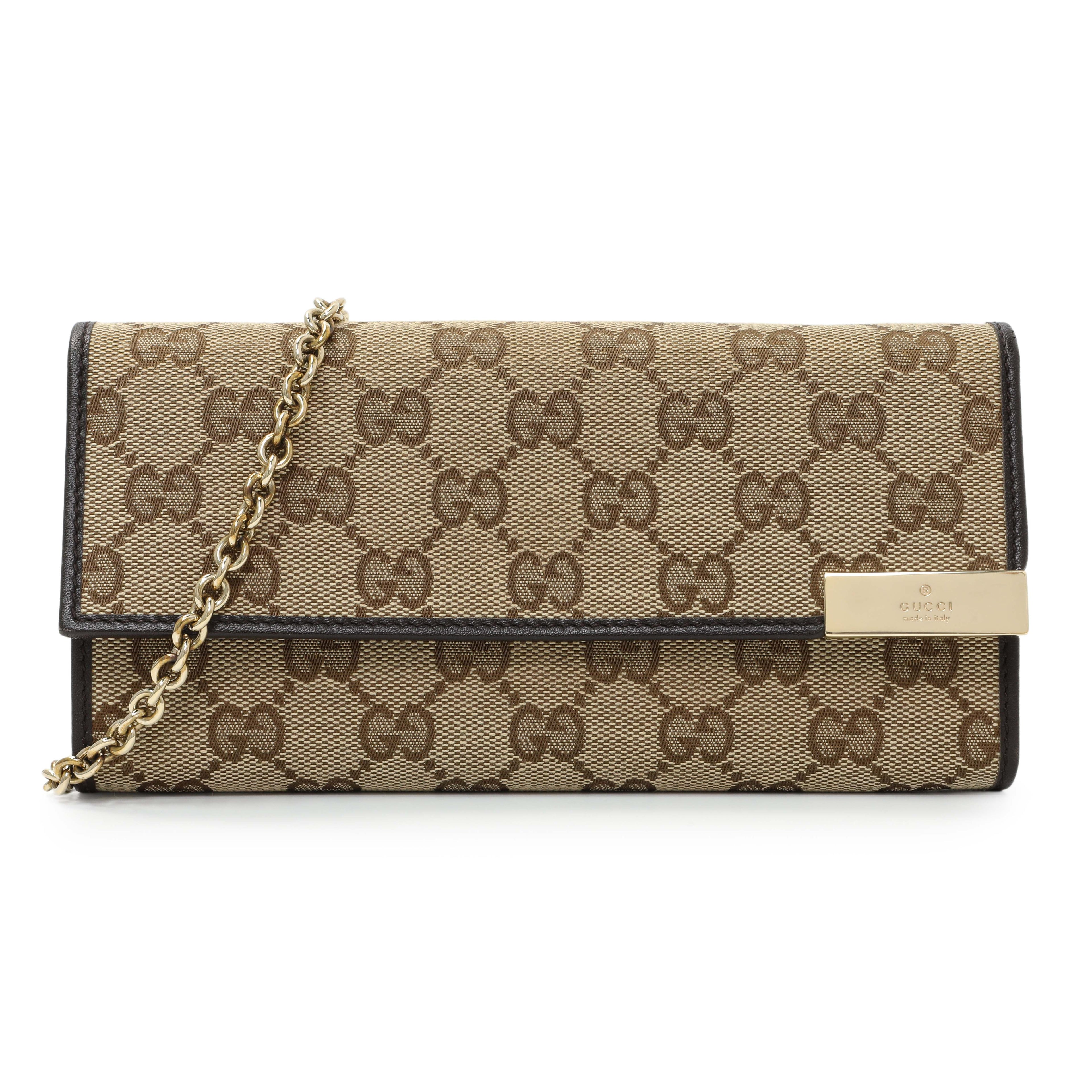 Gucci Monogram Canvas Chain Wallet