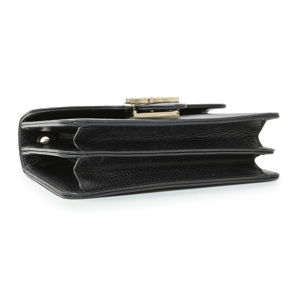 Gucci Black Dollar Calfskin Small Interlocking G Shoulder Bag