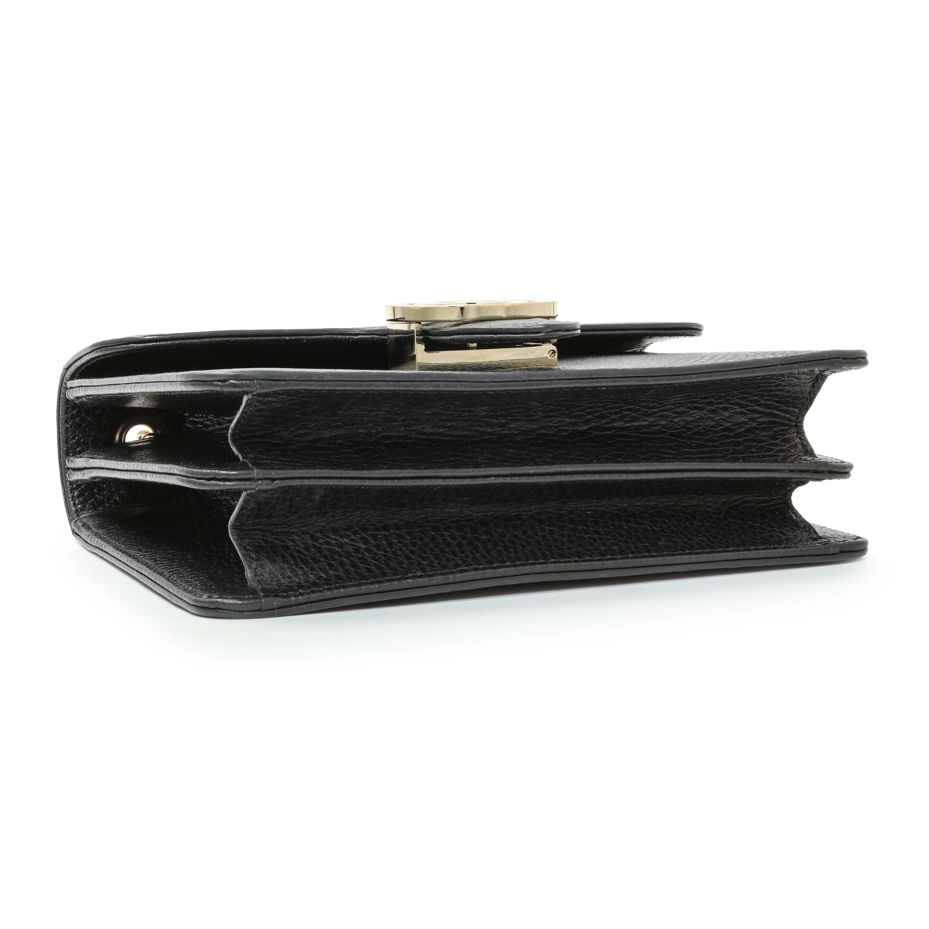 Gucci Black Dollar Calfskin Small Interlocking G Shoulder Bag