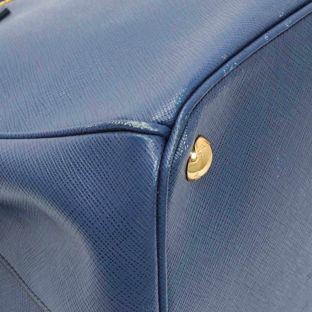 Prada Blue Saffiano Medium Galleria Double Zip Tote