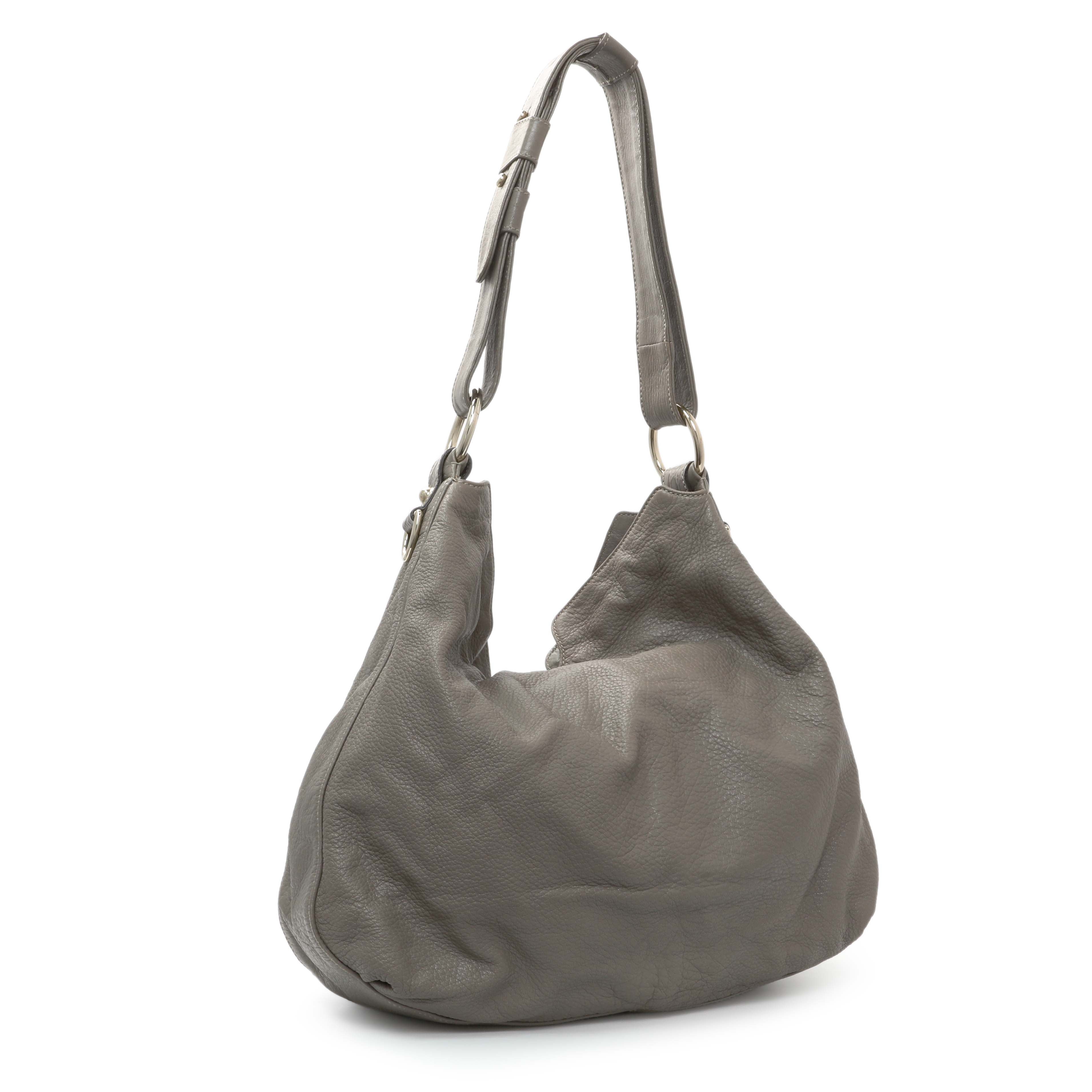 Gucci Grey Calfskin G Wave Shoulder Bag