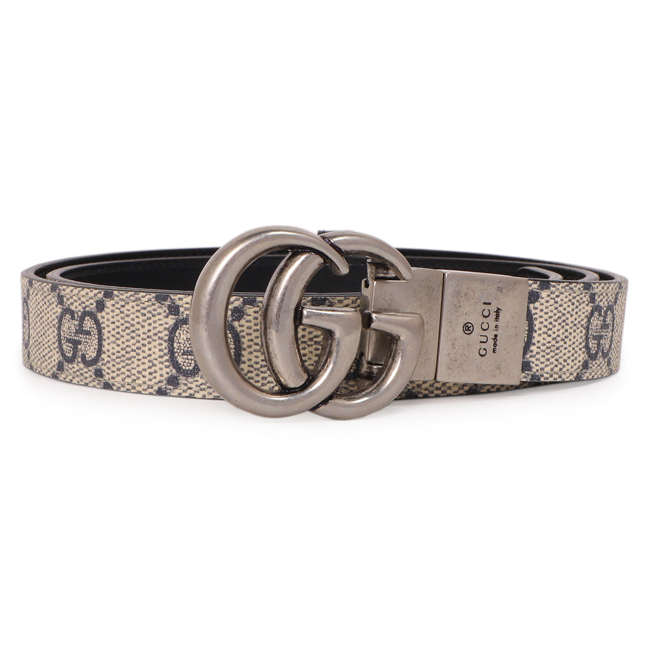 Gucci GG Supreme Monogram Double G Reversible 20mm Belt