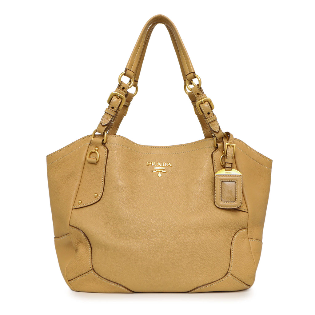 Prada Beige Vitello Daino Shoulder Bag