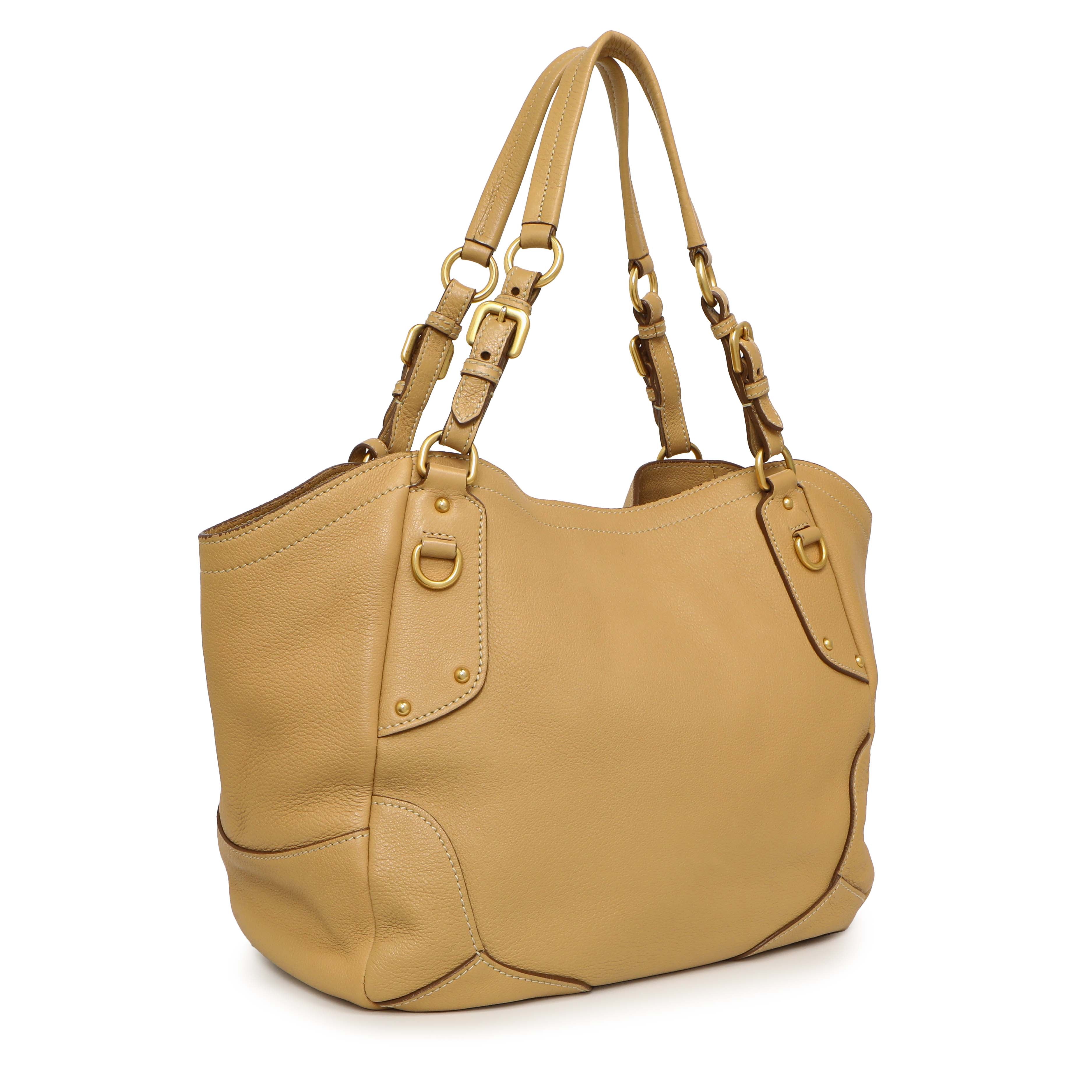 Prada Beige Vitello Daino Shoulder Bag